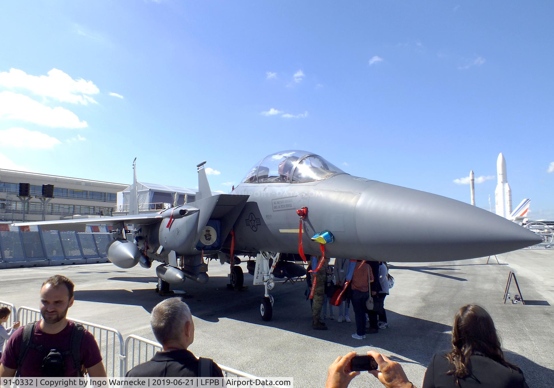 91-0332, 1991 McDonnell Douglas F-15E Strike Eagle C/N 1239/E197, McDonnell Douglas F-15E Strike Eagle of the USAF at the Aerosalon 2019, Paris