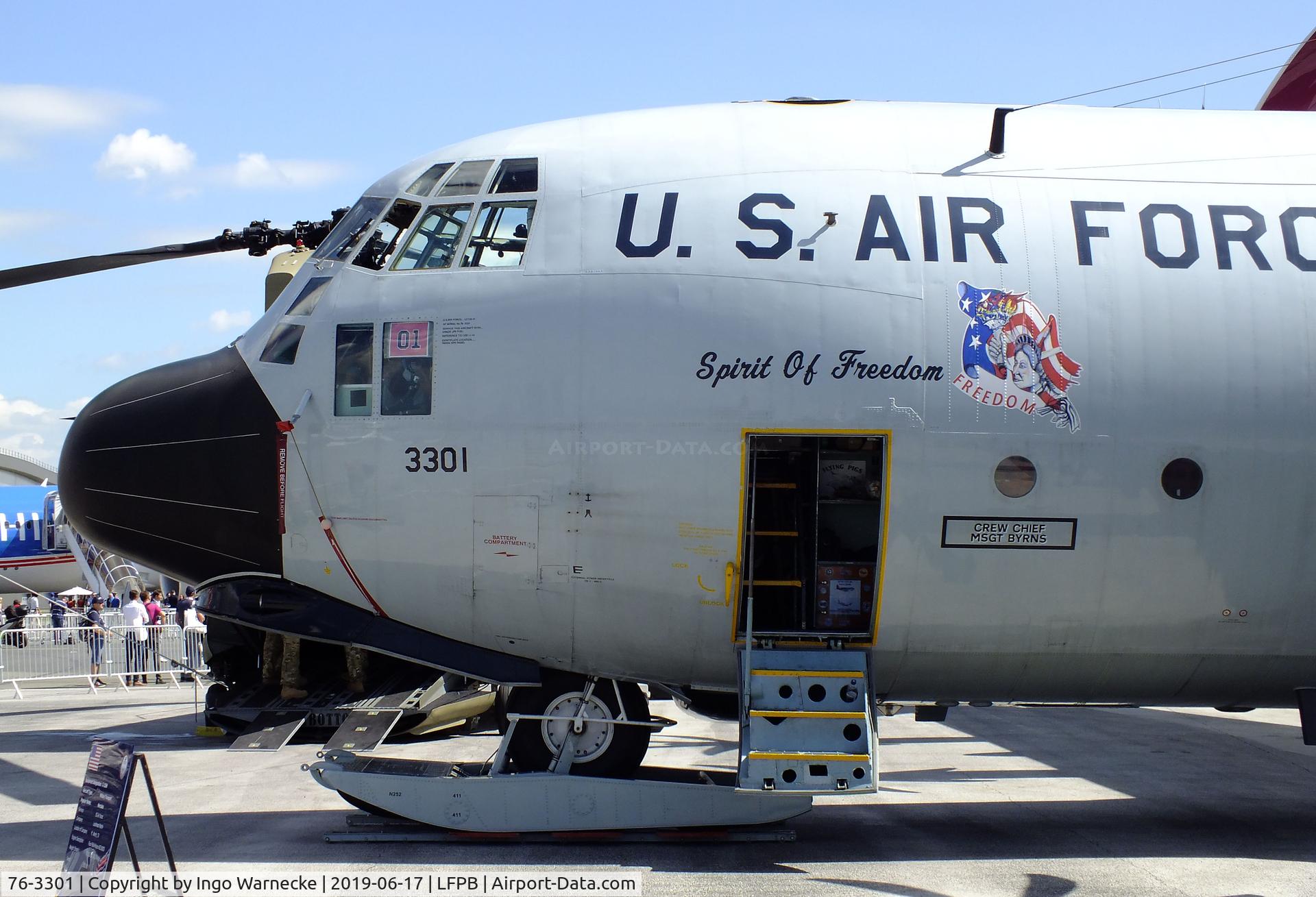 76-3301, 1976 Lockheed LC-130H Hercules C/N 382-4725, Lockheed Martin LC-130H Hercules of the USAF / National Science Foundation, upgraded with NP2000 propellers, at the Aerosalon 2019, Paris