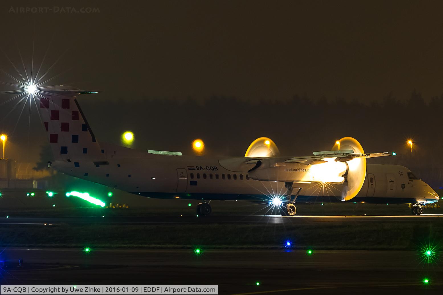 9A-CQB, 2008 De Havilland Canada DHC-8-402Q Dash 8 C/N 4211, evening