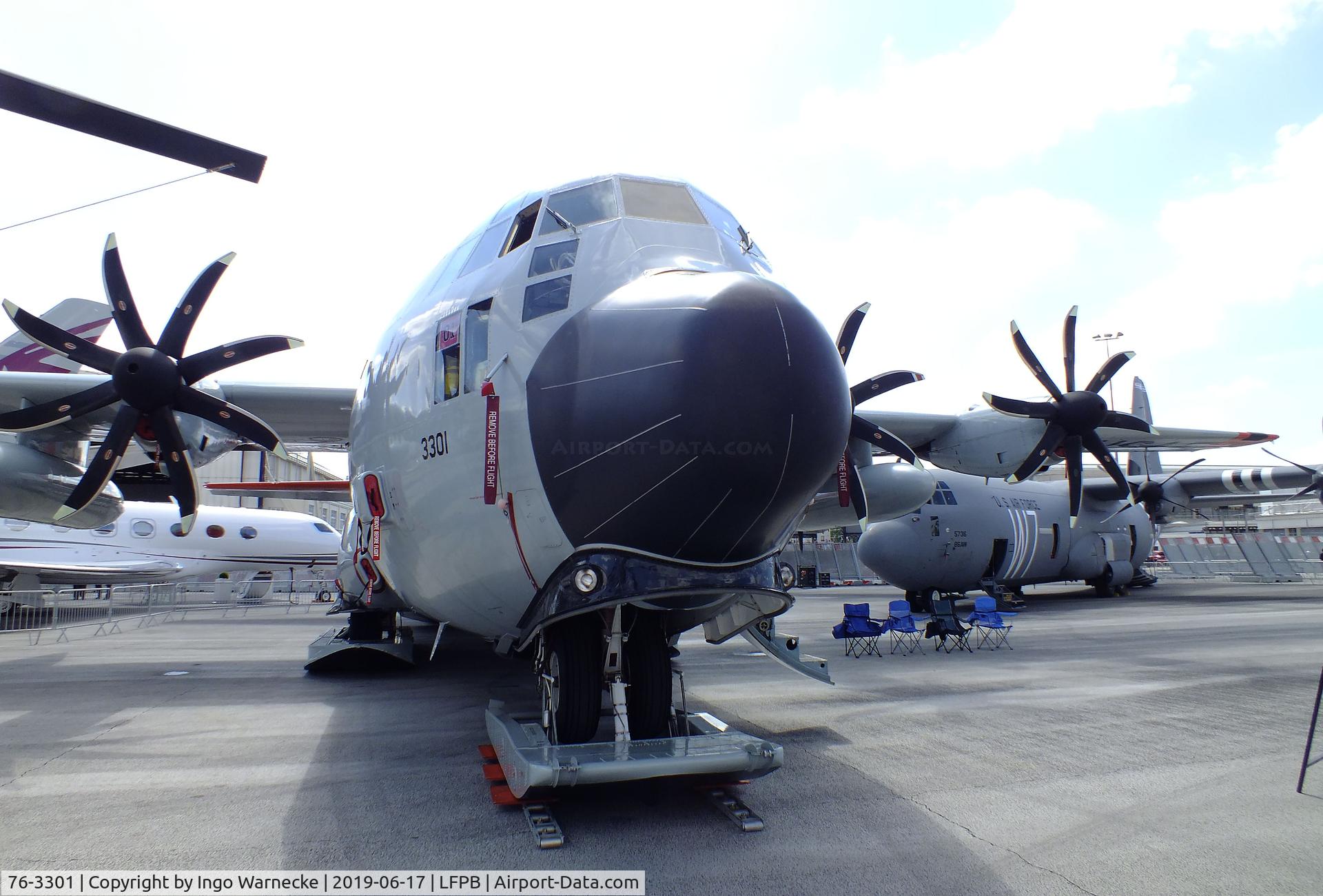 76-3301, 1976 Lockheed LC-130H Hercules C/N 382-4725, Lockheed Martin LC-130H Hercules of the USAF / National Science Foundation, upgraded with NP2000 propellers, at the Aerosalon 2019, Paris