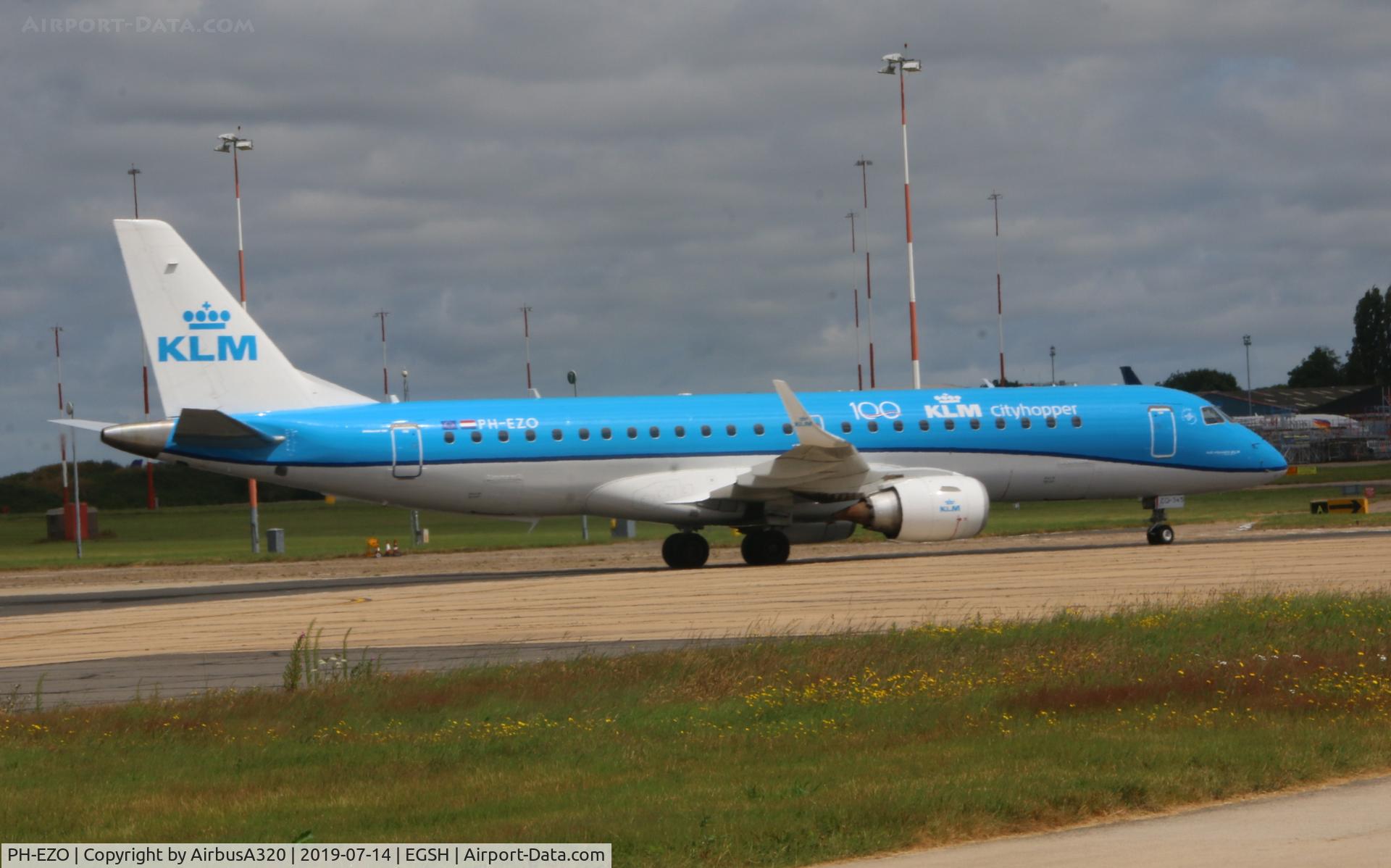 PH-EZO, 2010 Embraer 190LR (ERJ-190-100LR) C/N 19000345, 100th Anniversary titles