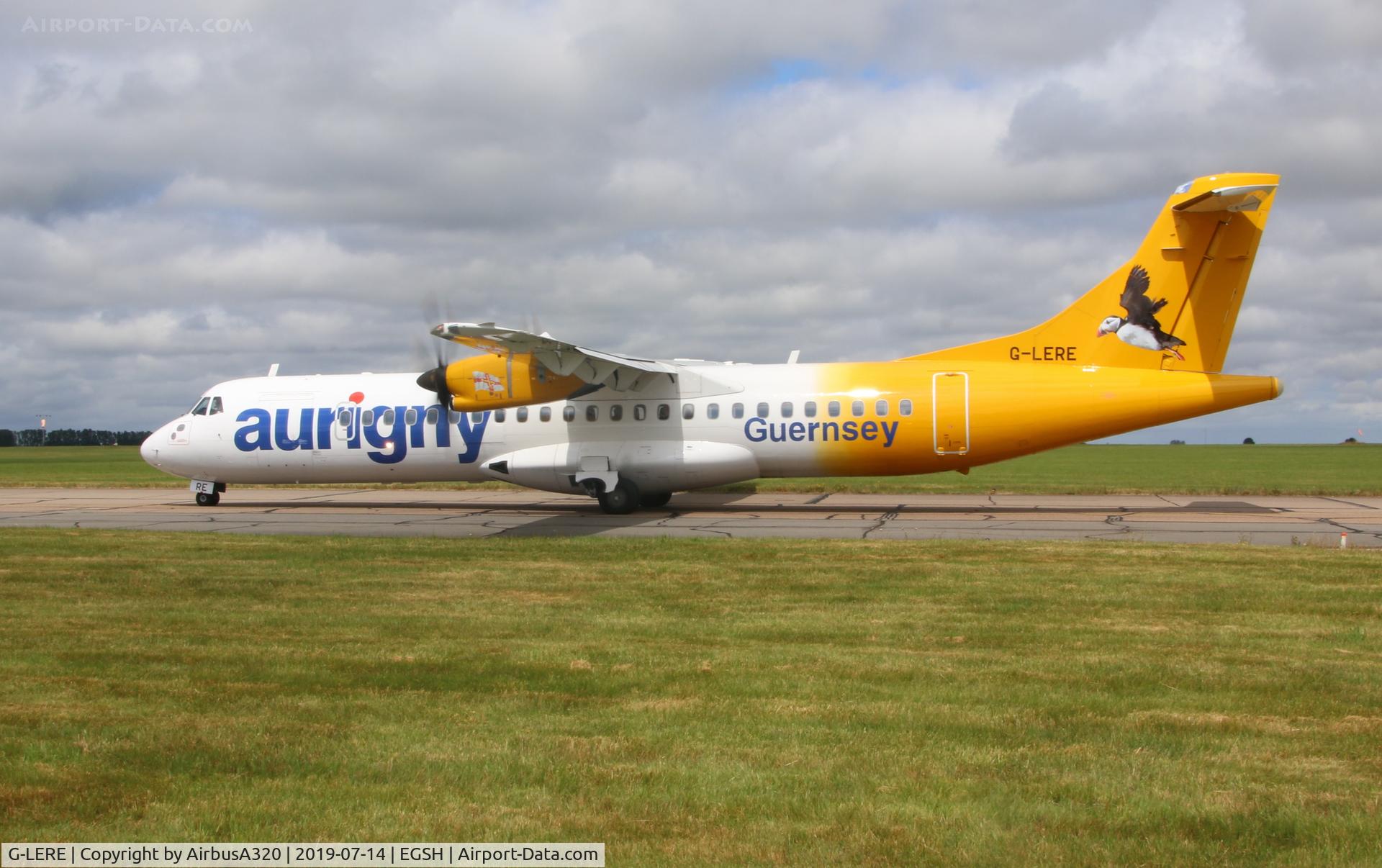 G-LERE, 2009 ATR 72-212A C/N 891, Departing Norwich