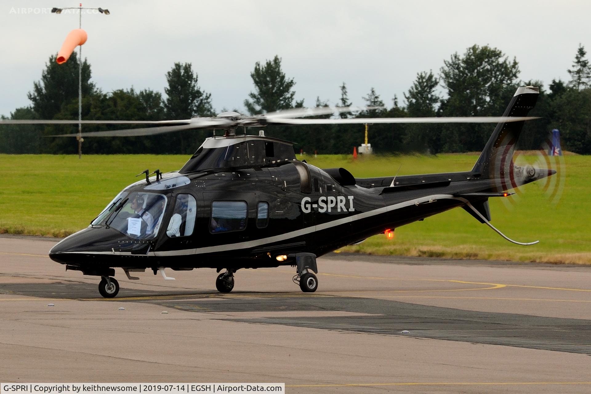 G-SPRI, 2008 Agusta A-109E Power C/N 11721, Arriving at Norwich.