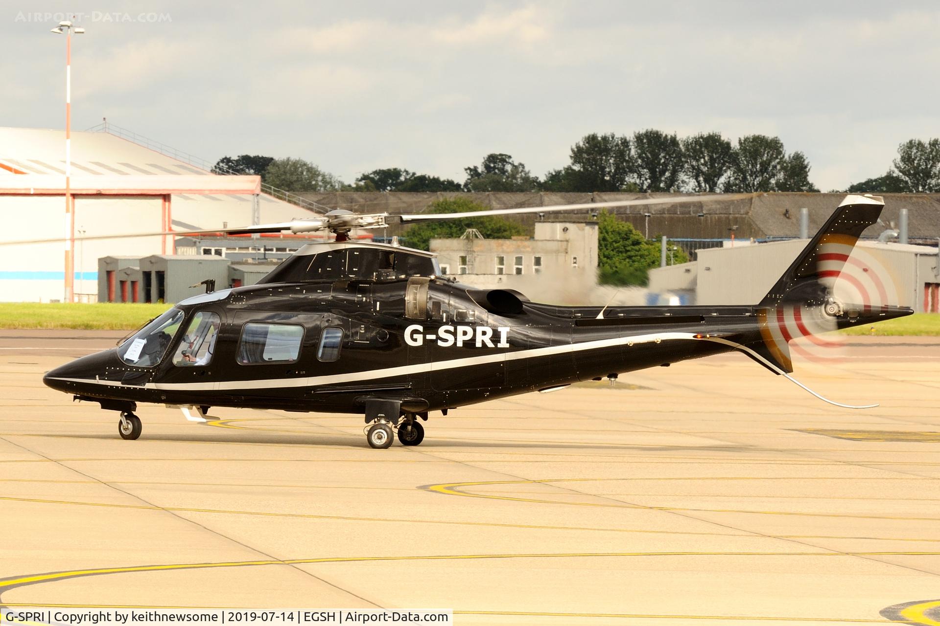 G-SPRI, 2008 Agusta A-109E Power C/N 11721, Leaving Norwich.