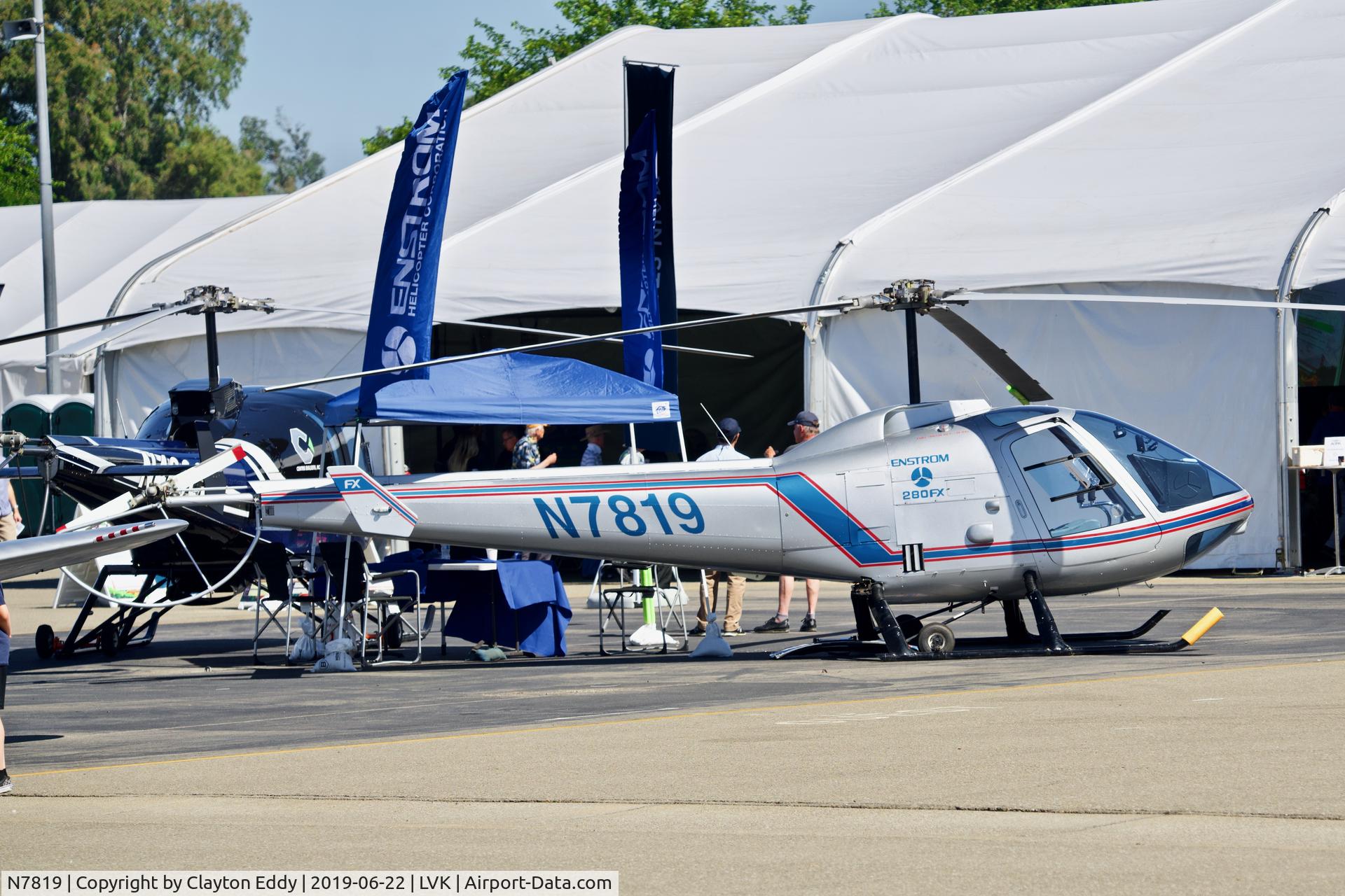 N7819, 2002 Enstrom 280FX Shark C/N 2092, Livermore Airport California 2019.
