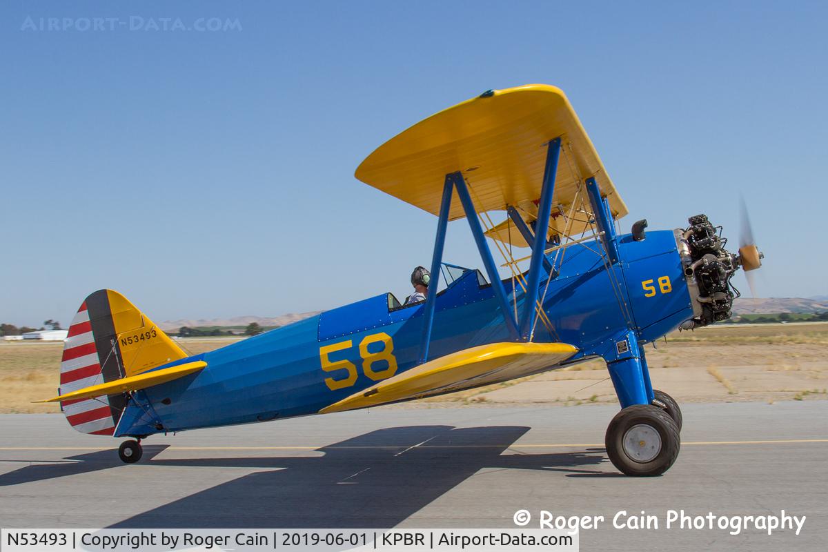 N53493, 1941 Boeing PT-17 Kaydet (A75N1) C/N 75-1480, Paso Robles Muni