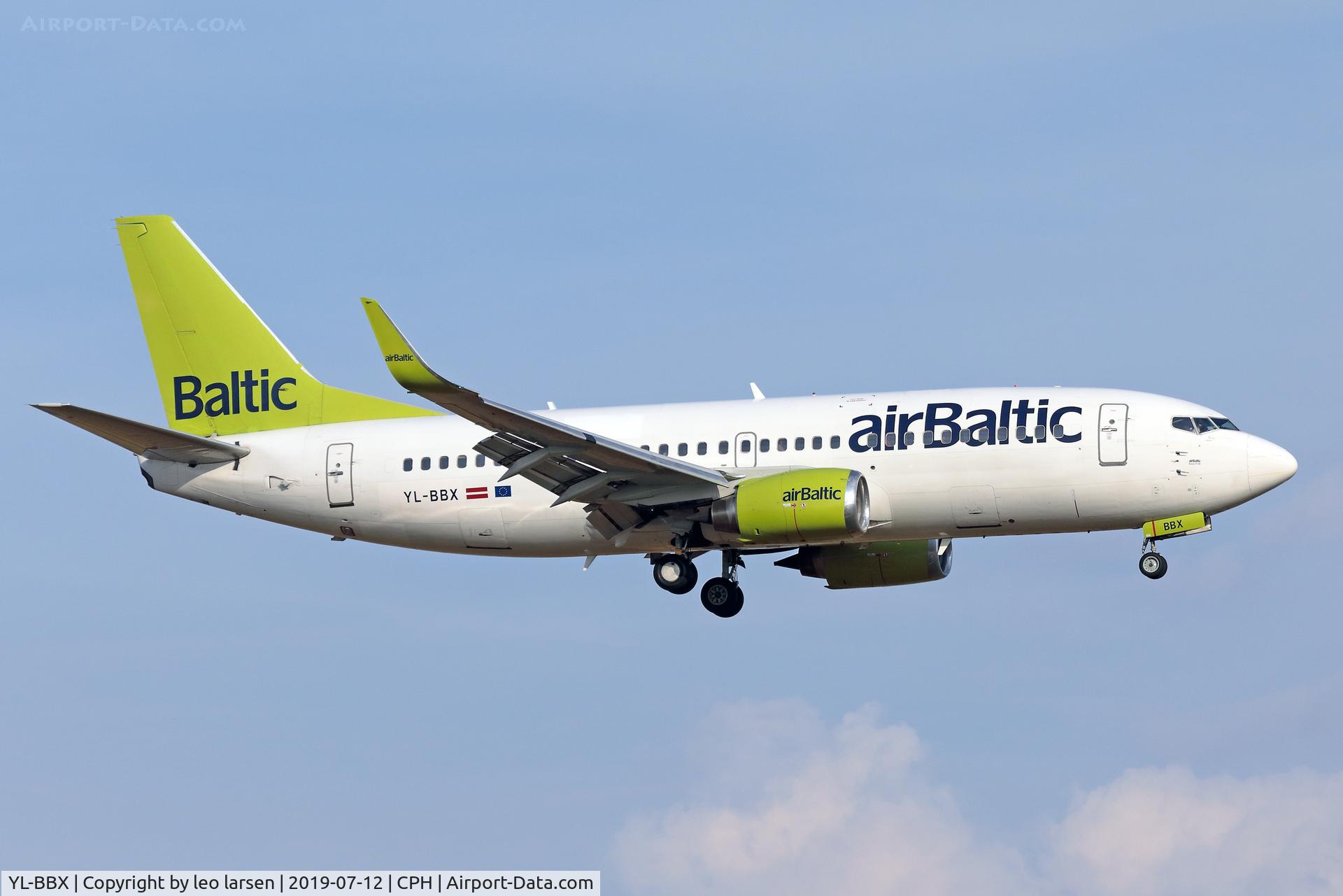 YL-BBX, 1999 Boeing 737-36Q C/N 30334, Copenhagen 12.7.2019 L/D R-22L
