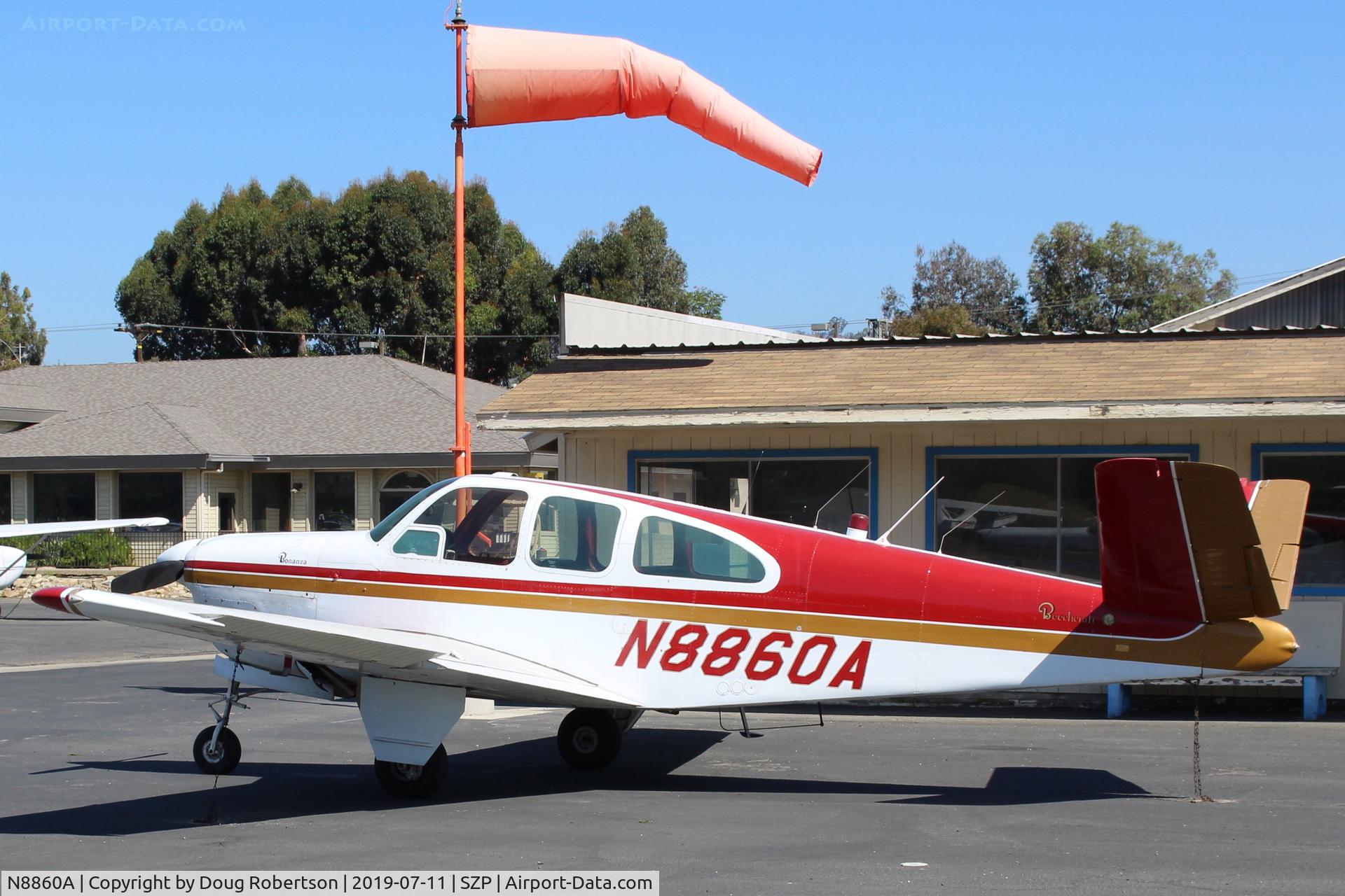 N8860A, 1950 Beech B35 Bonanza C/N D-2515, 1950 Beech B35 BONANZA, Continental E225 upgrade. Original price-$11,975. Third window is a modification. Original engine was a Continental E-185-8 that developed 196 Hp for one minute @ 2450 rpm. 480 were built.