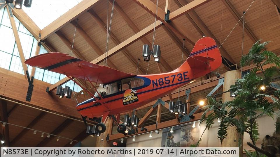 N8573E, 1959 Champion 7FC C/N 7FC-361, Hanging from the ceiling at Cabela's in Hoffman States, IL
