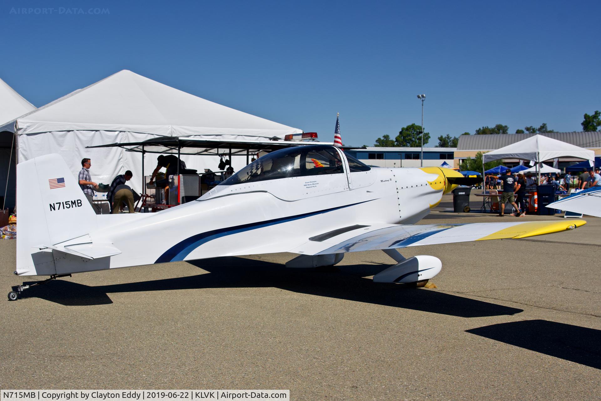 N715MB, Bushby Mustang II C/N M-II-715MB, Livermore Airport California 2019.