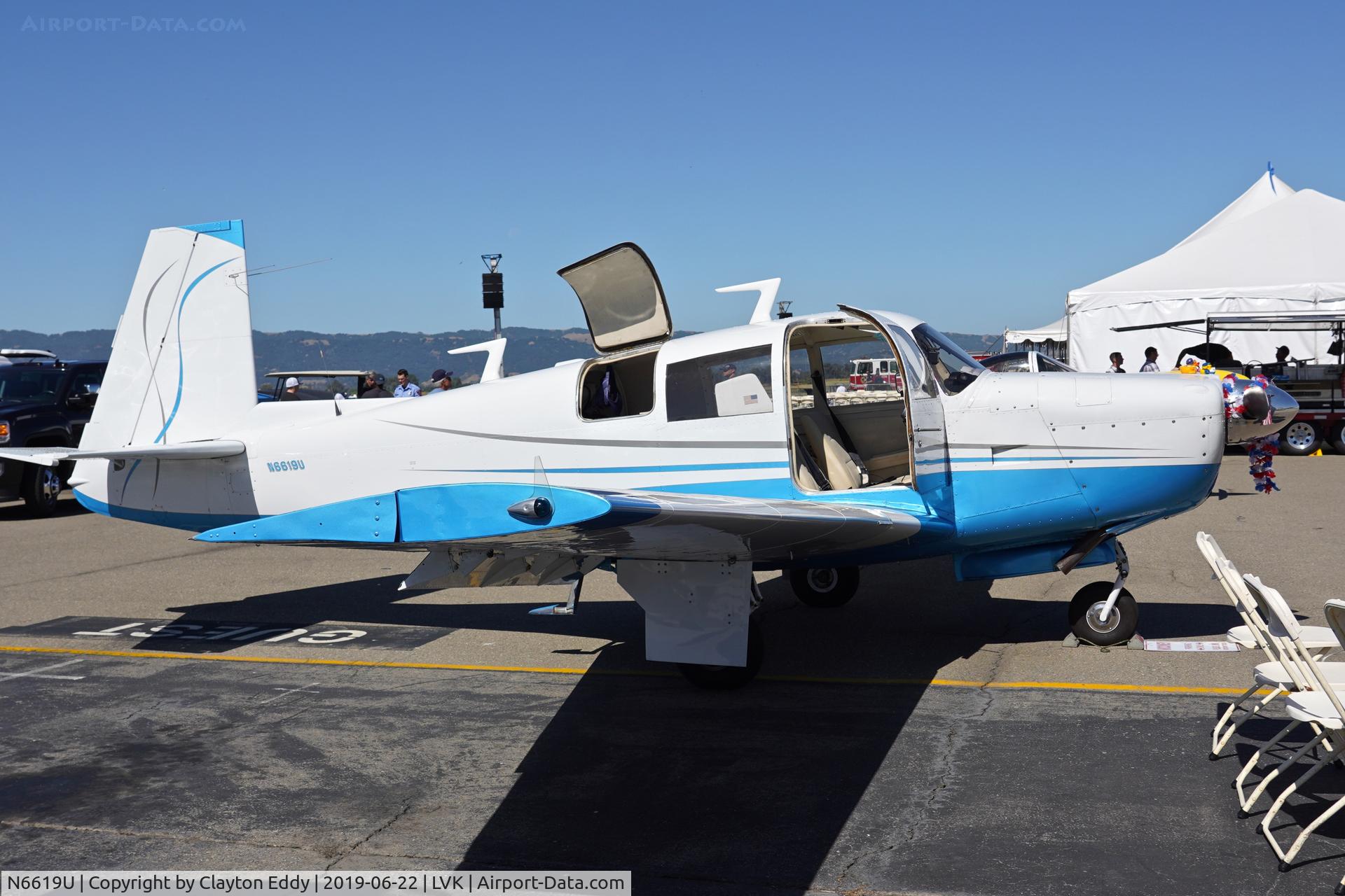 N6619U, 1965 Mooney M20E Super 21 C/N 732, Livermore Airport California 2019.