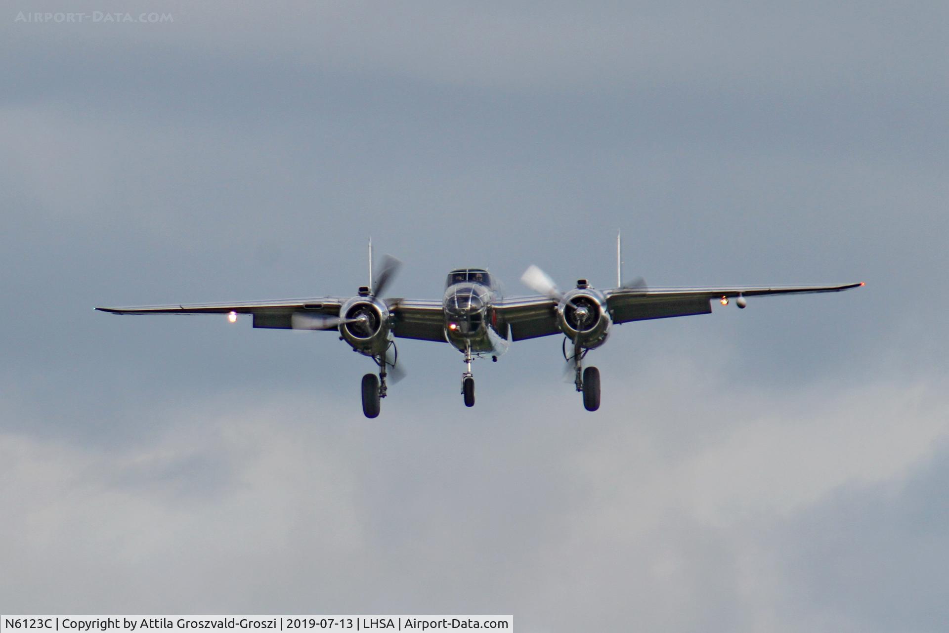 N6123C, 1945 North American B-25J-30-NC Mitchell Mitchell C/N 108-47647, LHSA - Szentkirályszabadja Airport, Red Bull Air Race Hungary