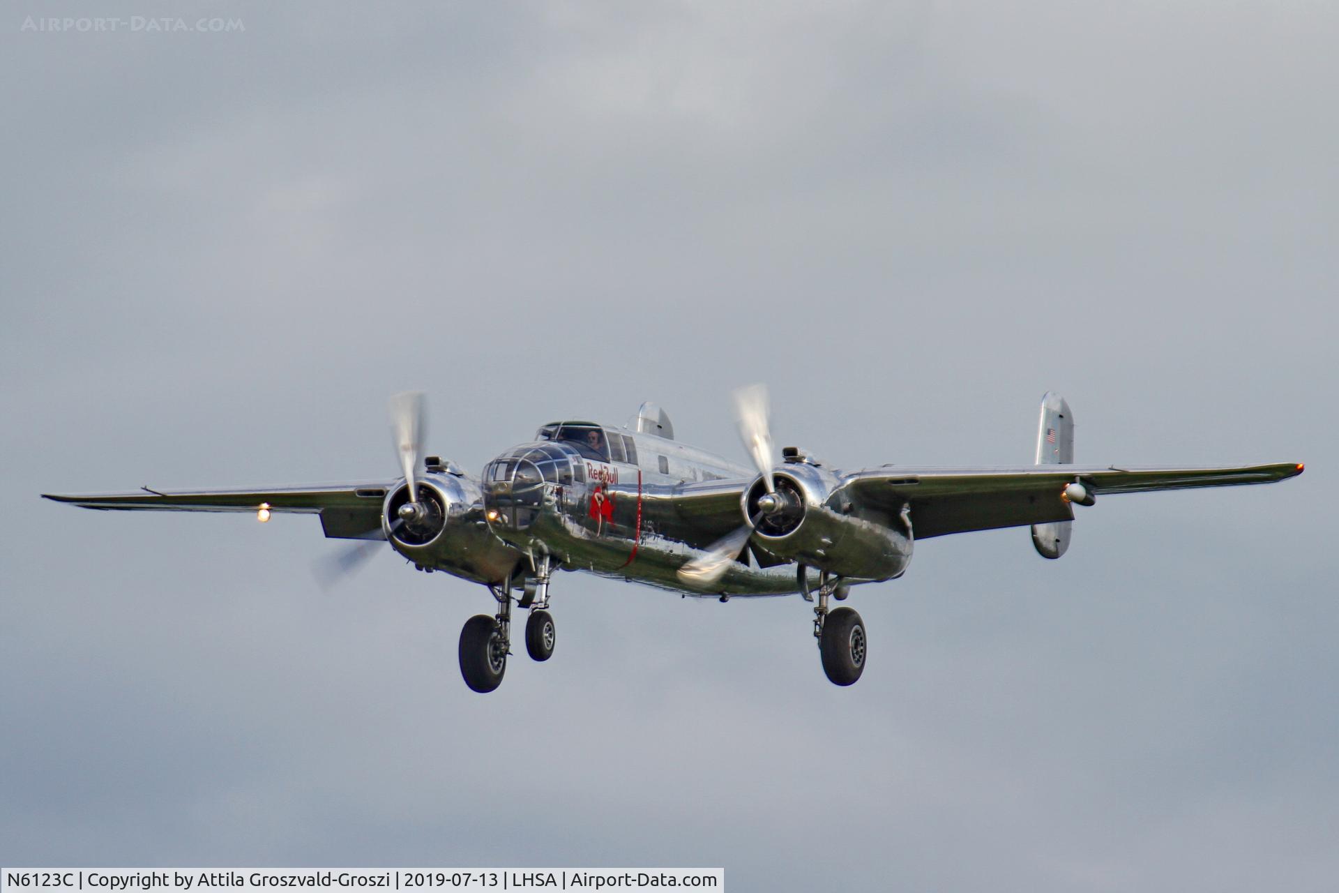 N6123C, 1945 North American B-25J-30-NC Mitchell Mitchell C/N 108-47647, LHSA - Szentkirályszabadja Airport, Red Bull Air Race Hungary