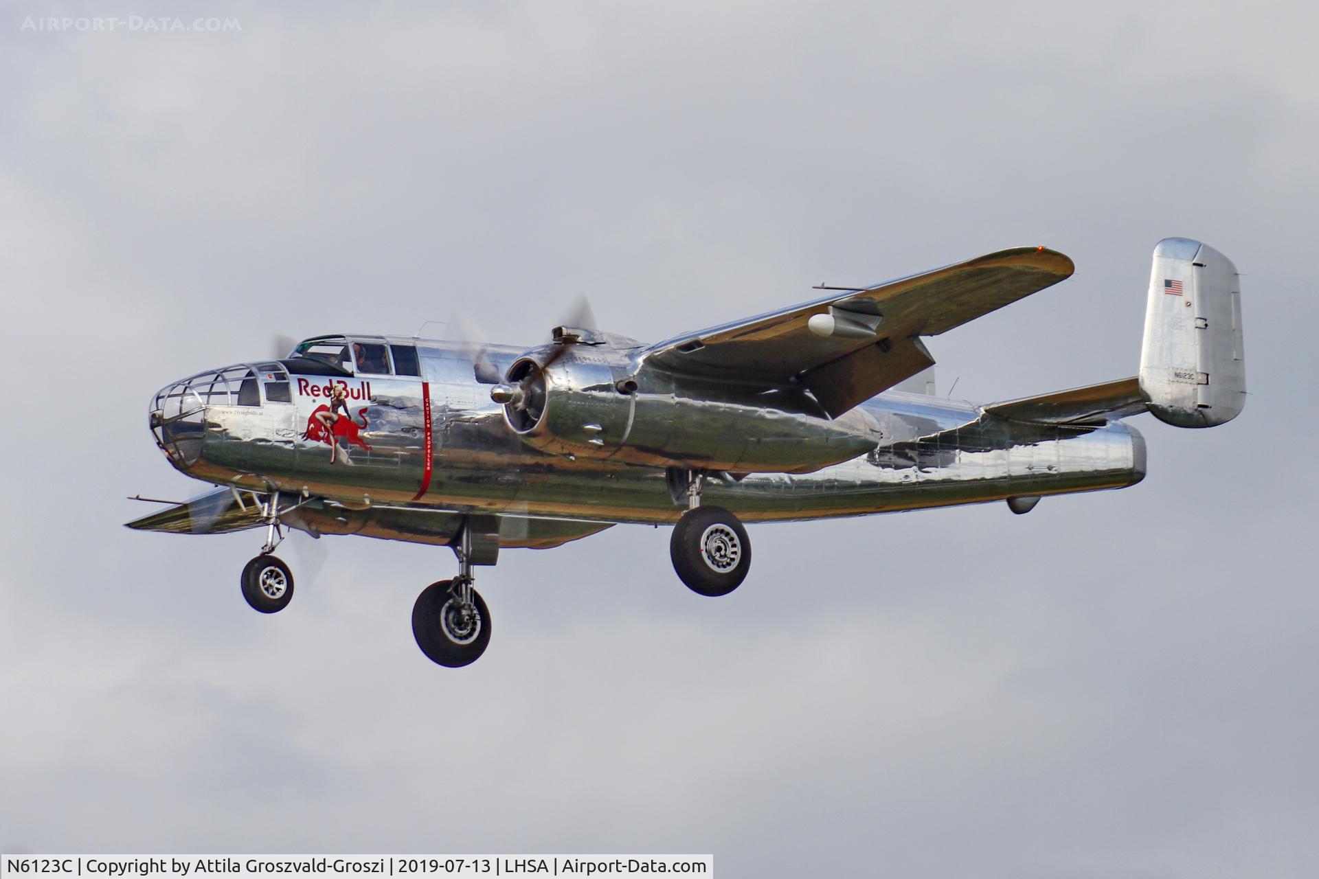 N6123C, 1945 North American B-25J-30-NC Mitchell Mitchell C/N 108-47647, LHSA - Szentkirályszabadja Airport, Red Bull Air Race Hungary