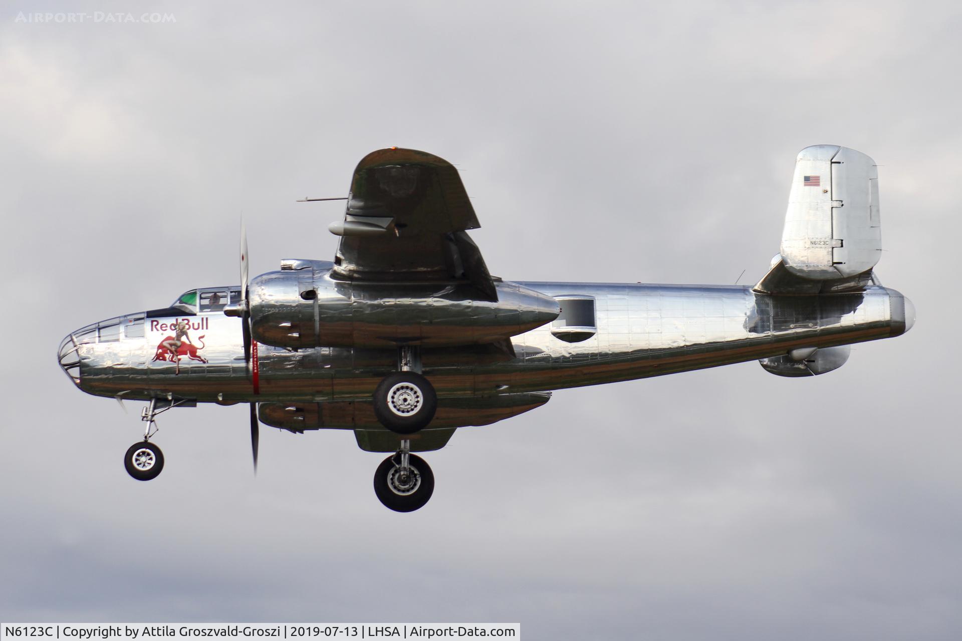N6123C, 1945 North American B-25J-30-NC Mitchell Mitchell C/N 108-47647, LHSA - Szentkirályszabadja Airport, Red Bull Air Race Hungary