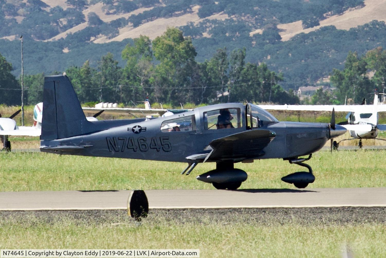 N74645, 1976 Grumman American AA-5B Tiger C/N AA5B-0317, Livermore Airport California 2019.