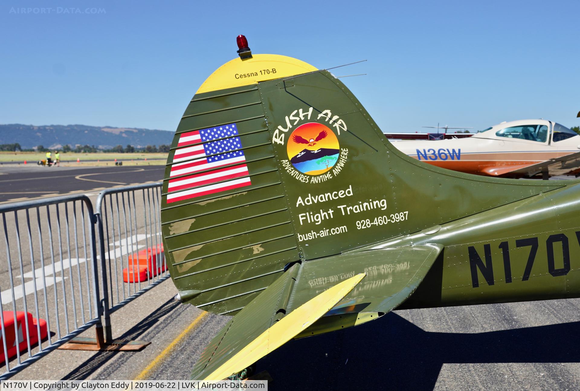 N170V, 1952 Cessna 170B C/N 20656, Livermore Airport California 2019.