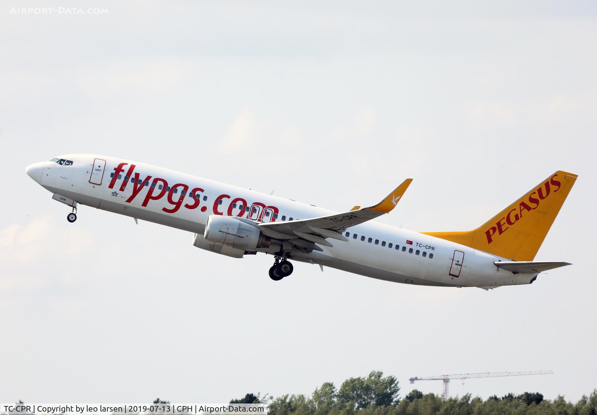 TC-CPR, 2007 Boeing 737-8GJ C/N 34905, Copenhagen 13.7.2019 T/O R-22R