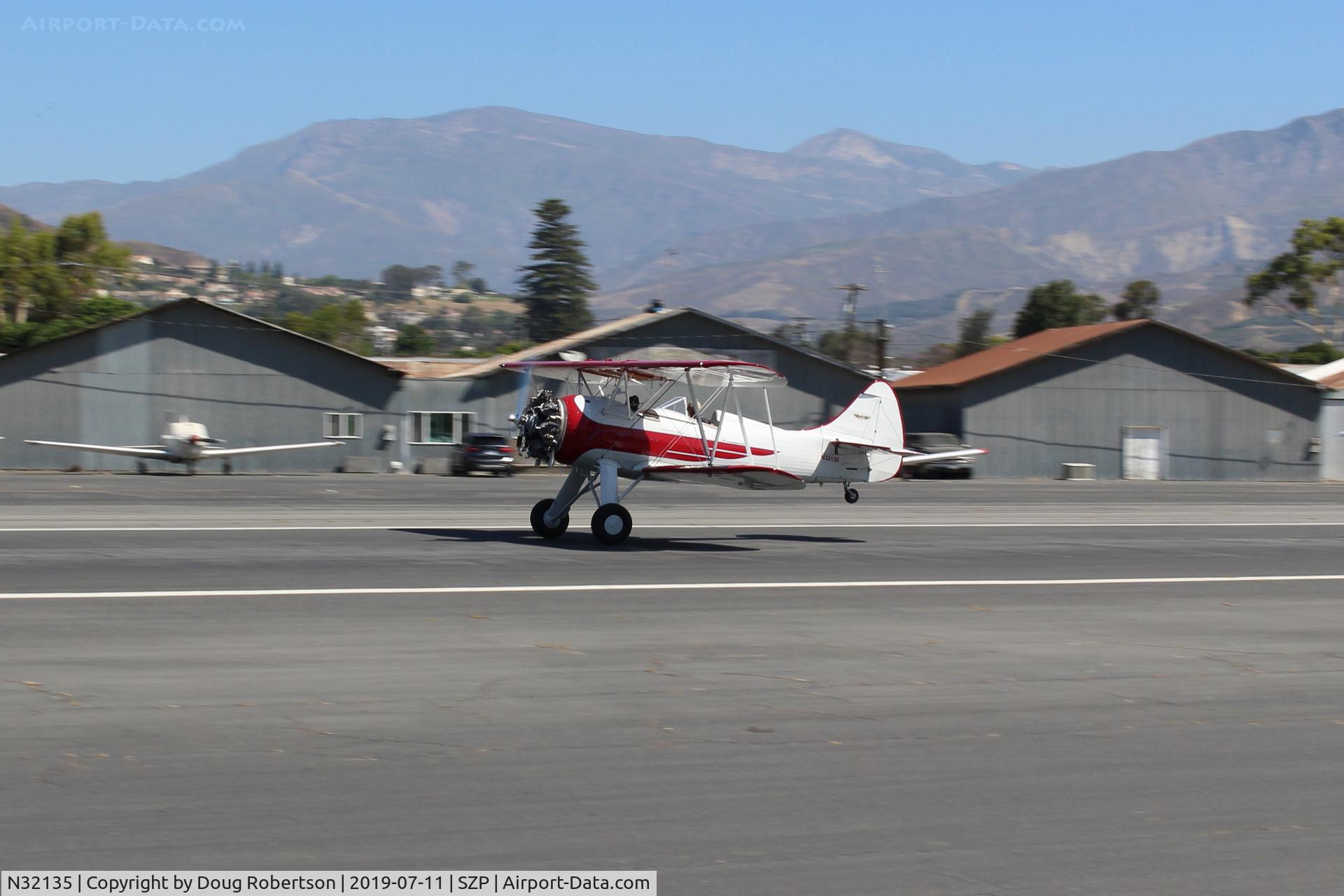 N32135, 1941 Waco UPF-7 C/N 5767, 1941 WACO UPF-7, Continental W670 220 Hp radial, chromed masterpiece, takeoff roll Rwy 22