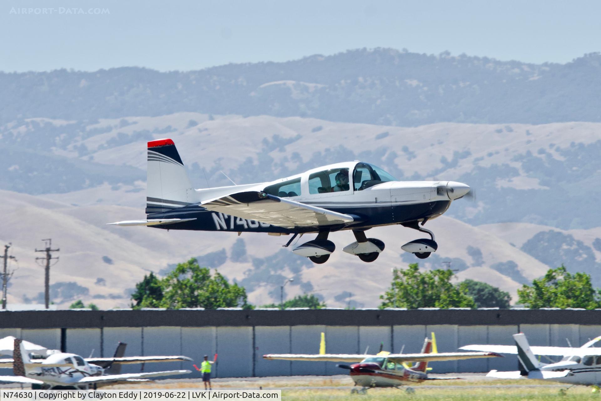 N74630, 1976 Grumman American AA-5B Tiger C/N AA5B-0302, Livermore Airport California 2019.