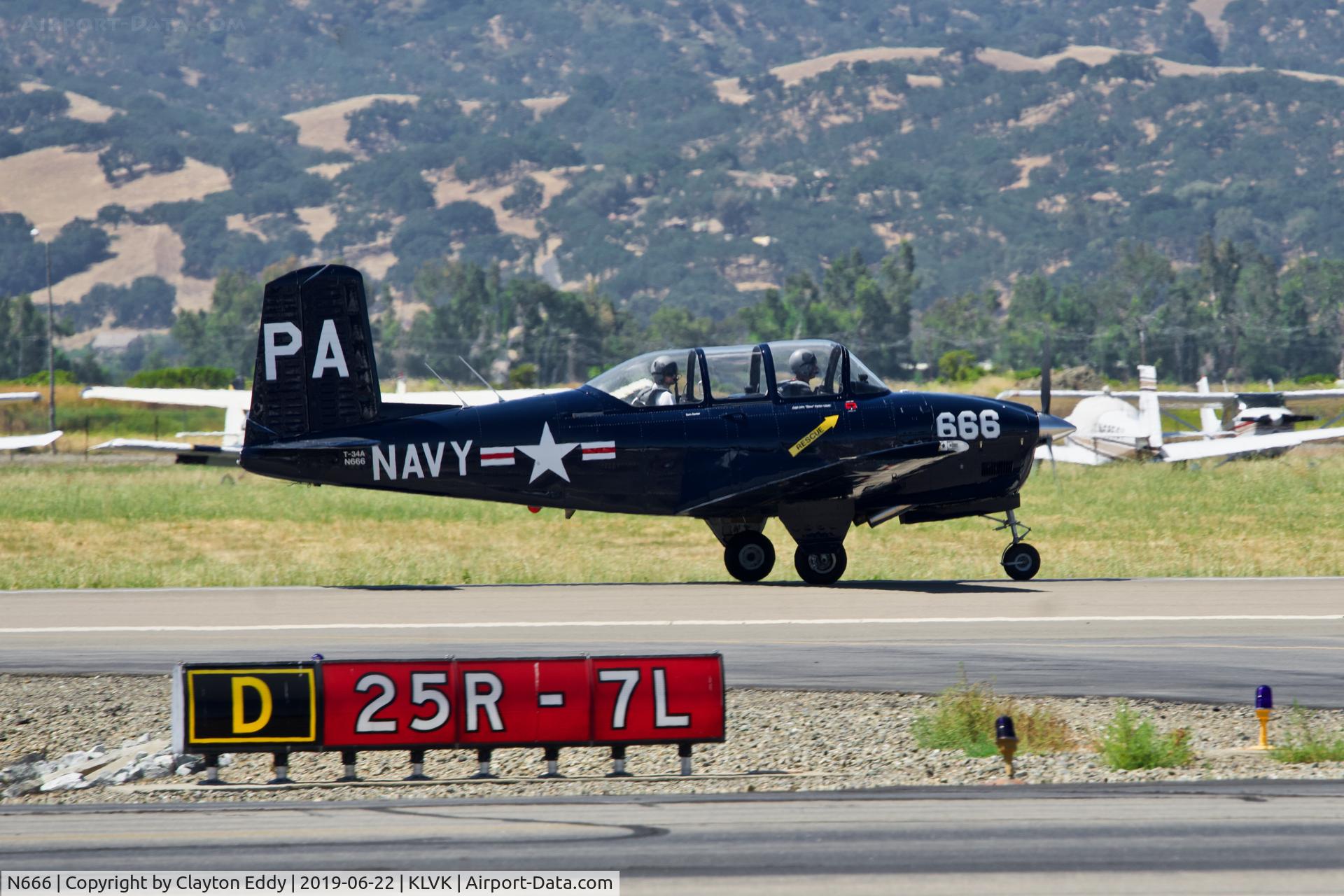 N666, 1958 Beech A45 C/N GM-141, Livermore Airport California 2019.
