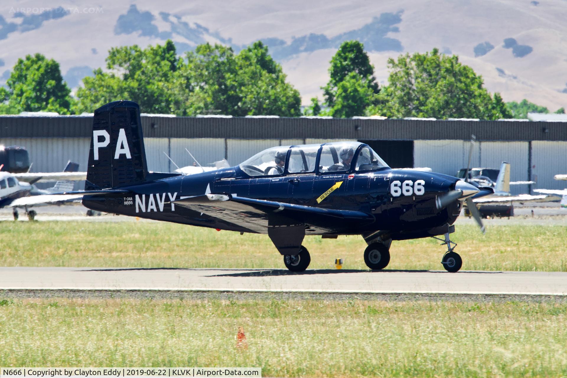 N666, 1958 Beech A45 C/N GM-141, Livermore Airport California 2019.