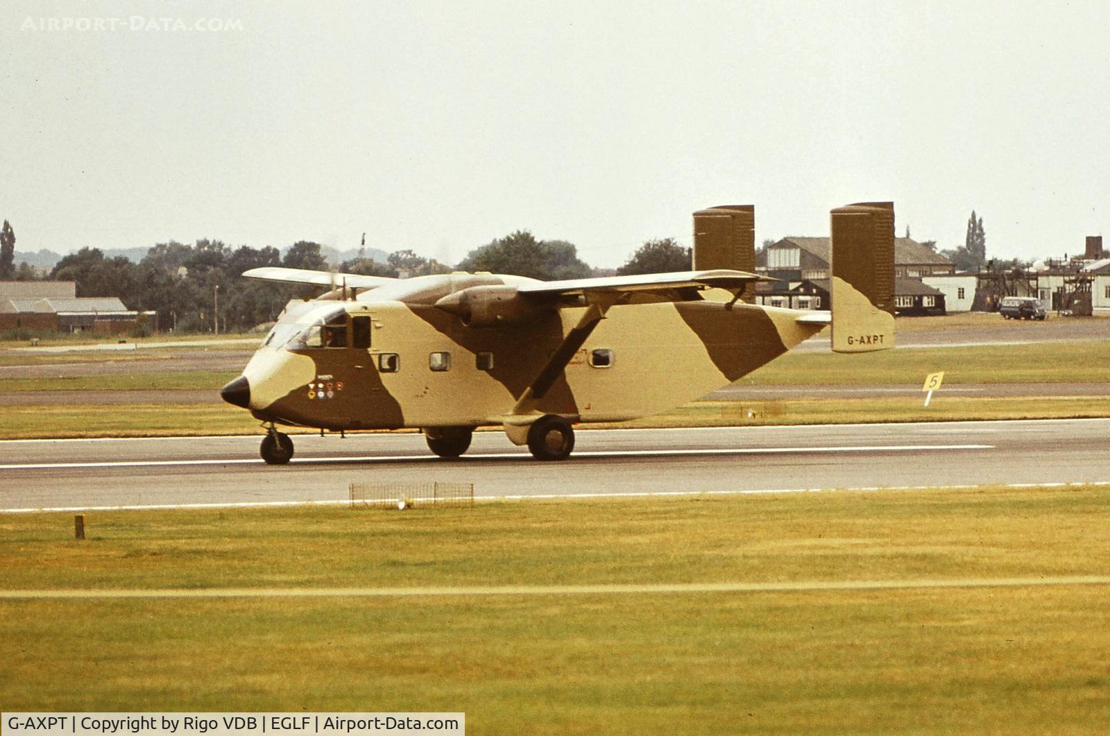 G-AXPT, 1970 Short SC-7 Skyvan 3-100 C/N SH.1867, Farnborough Airshow 1972.