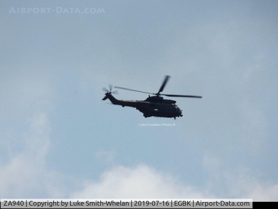 ZA940, 1981 Westland Puma HC.2 C/N 1656, Flying overhead at approximately 1,000 ft.