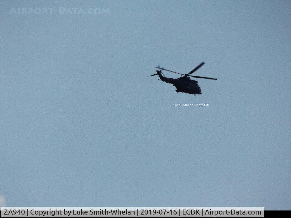 ZA940, 1981 Westland Puma HC.2 C/N 1656, Flying overhead at approximately 1,000 ft.