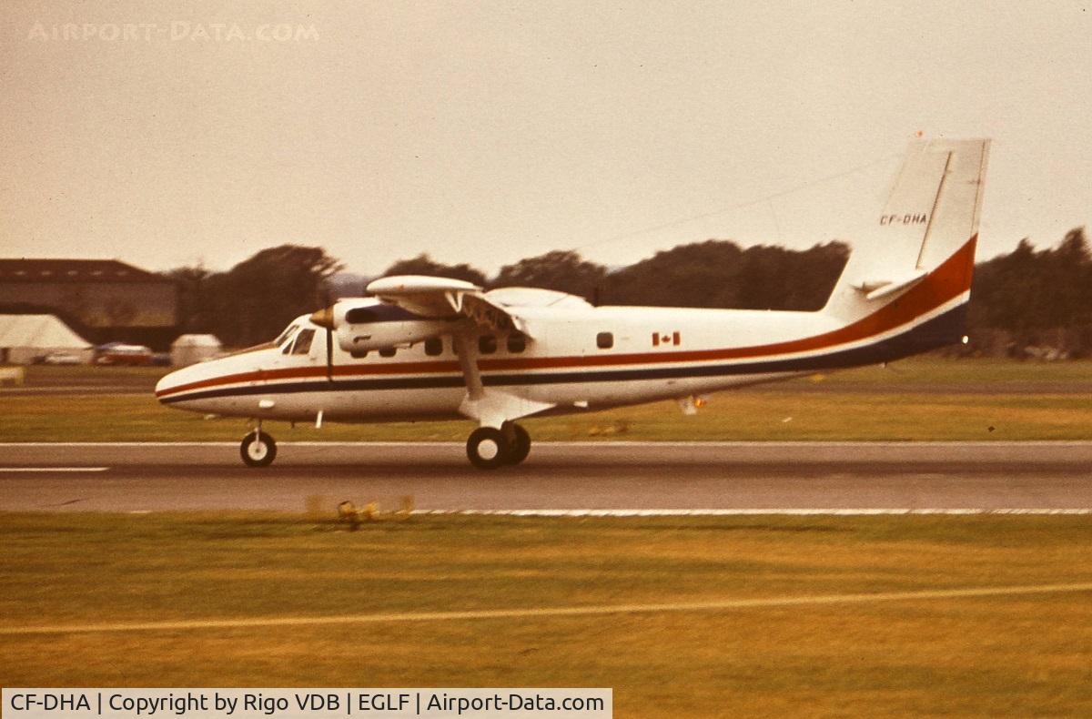 CF-DHA, 1972 De Havilland Canada DHC-6-300 Twin Otter C/N 337, Demonstrator at Farnborough Airshow 1972.