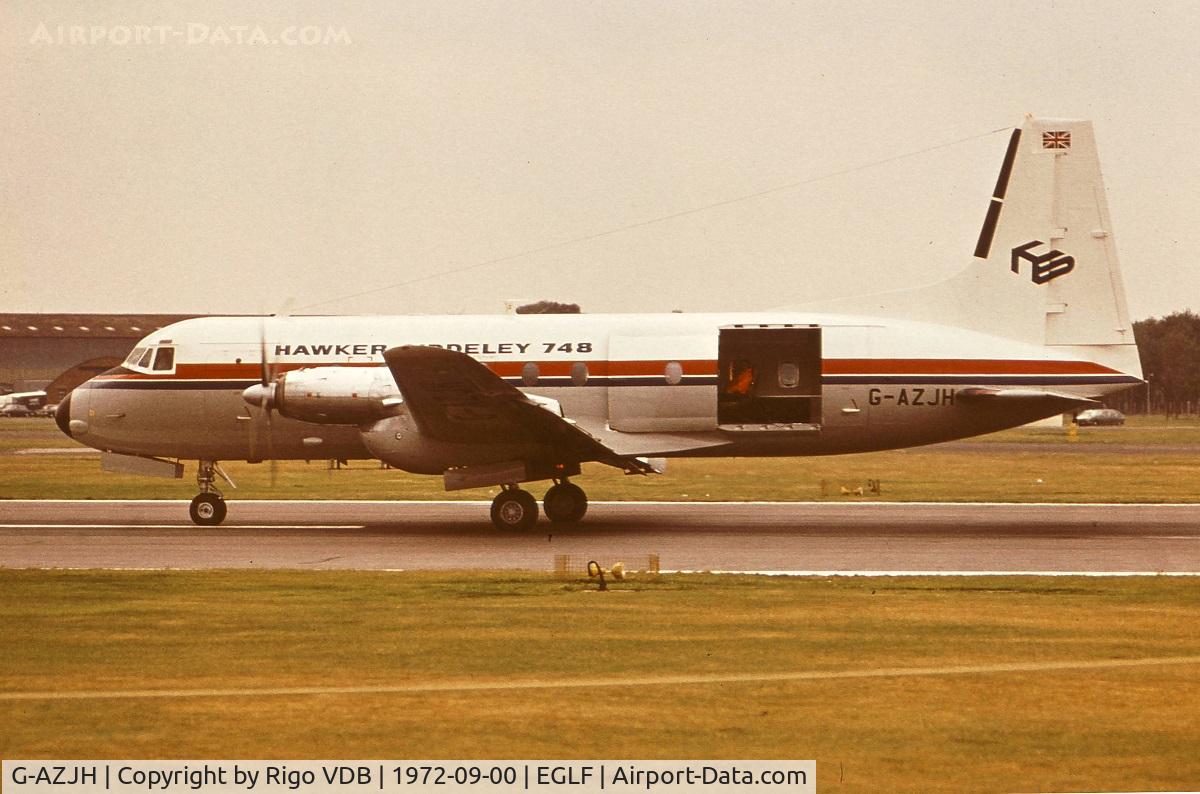 G-AZJH, 1972 Hawker Siddeley HS.748 Series 2A C/N 1698, Farnborough Airshow 1972.