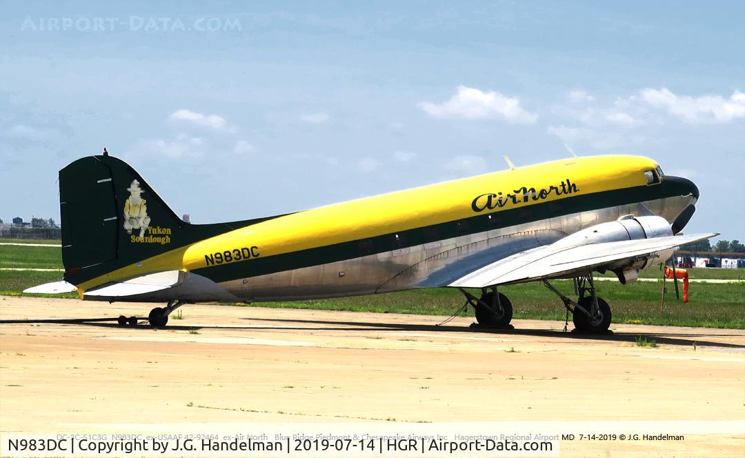 N983DC, 1942 Douglas DC3C-S1C3G (C-47A) C/N 12267, At Hagerstown Regional Airport MD.