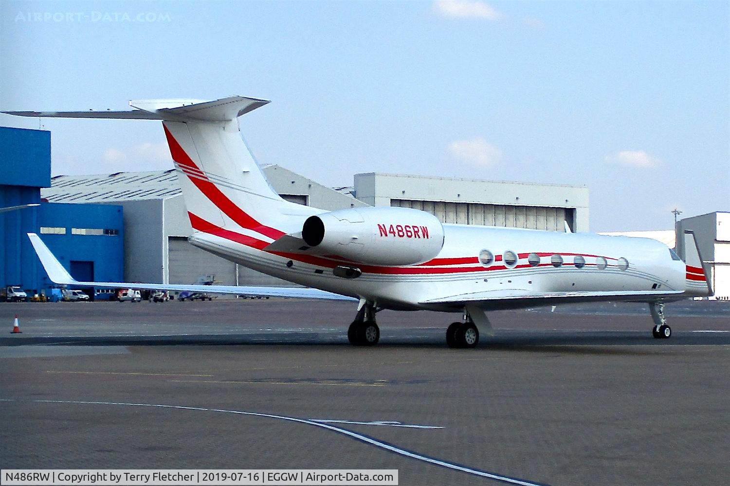 N486RW, 2014 Gulfstream Aerospace GV-SP (G550) C/N 5484, At Luton