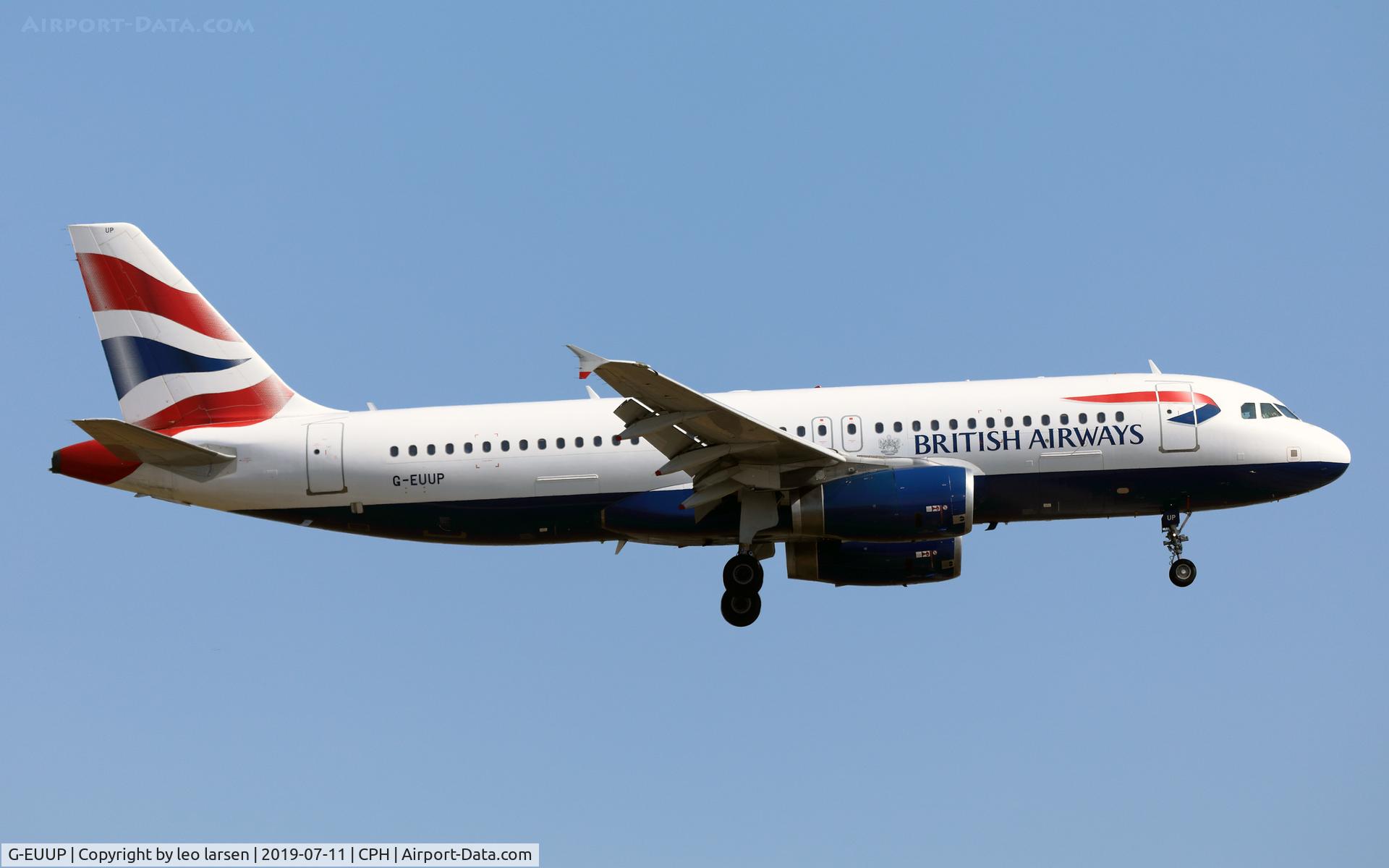 G-EUUP, 2003 Airbus A320-232 C/N 2038, Copenhagen 11.7.2019 L/D R-22L