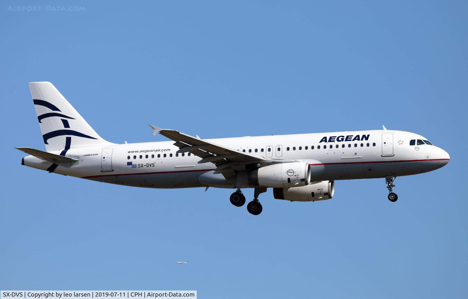 SX-DVS, 2008 Airbus A320-232 C/N 3709, Copenhagen 11.7.2019 L/D R-22L