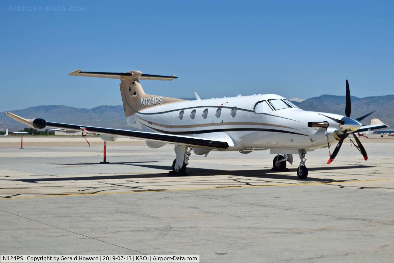 N124PS, 2018 Pilatus PC-12/47E C/N 1811, Parked on the south GA ramp.