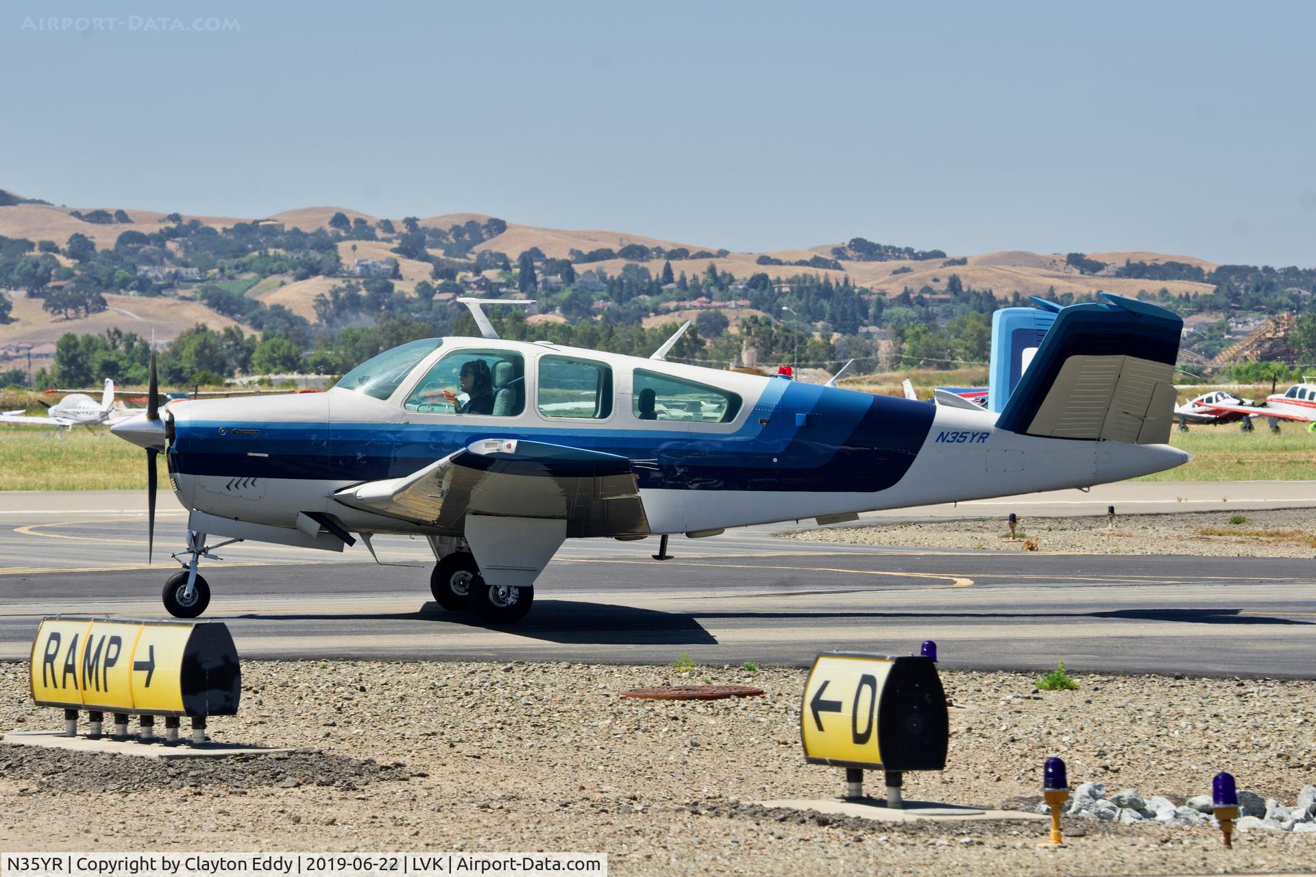 N35YR, 1982 Beech V35B Bonanza C/N D-10397, Livermore Airport California 2019.