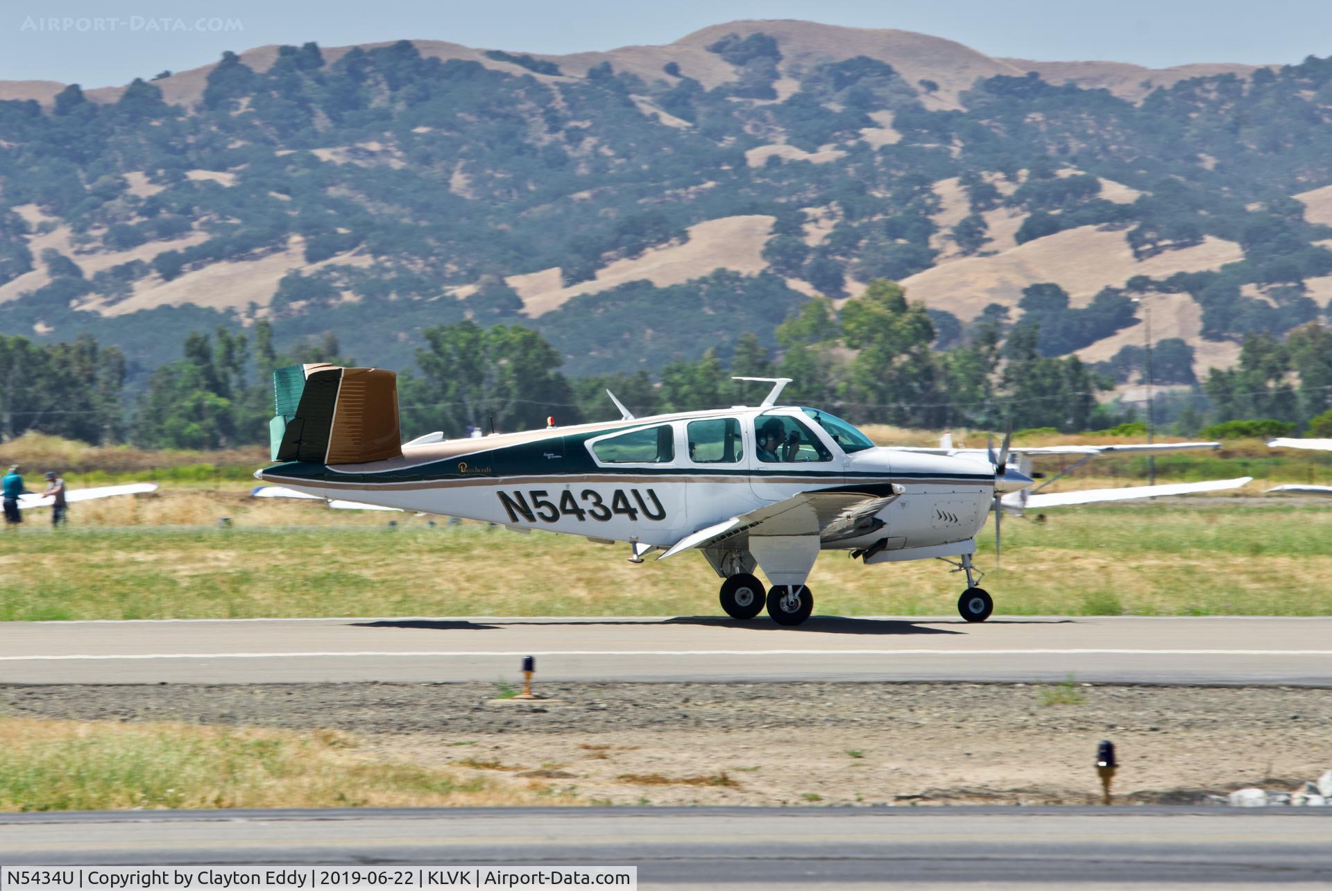 N5434U, 1967 Beech V35 Bonanza C/N D-8520, Livermore Airport California 2019.