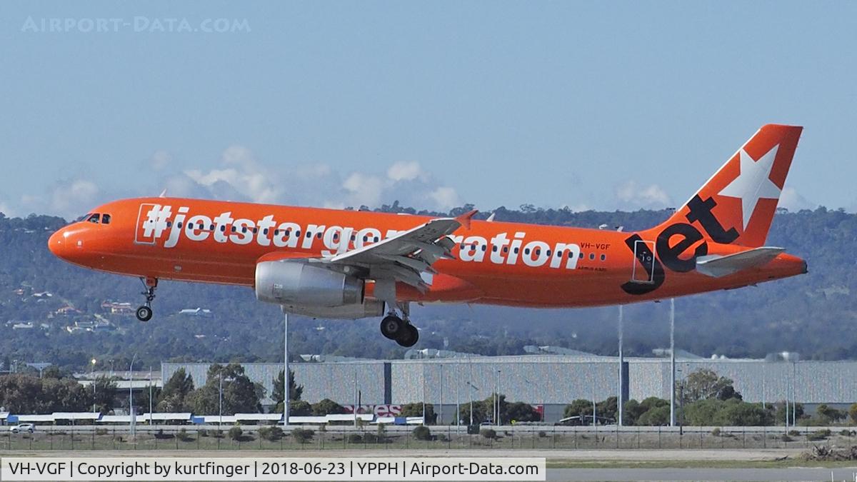 VH-VGF, 2010 Airbus A320-214 C/N 4497, Airbus A320-232 Jetstar VH-VGF runway 03 YPPH 23/06/18.