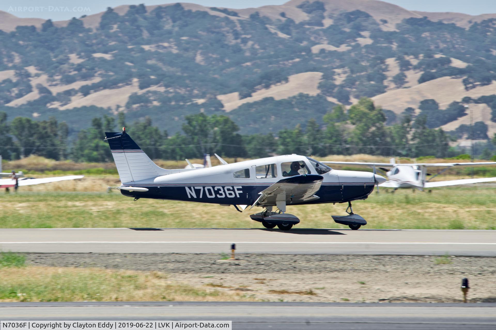 N7036F, 1976 Piper PA-28-151 C/N 28-7715192, Livermore Airport California 2019.