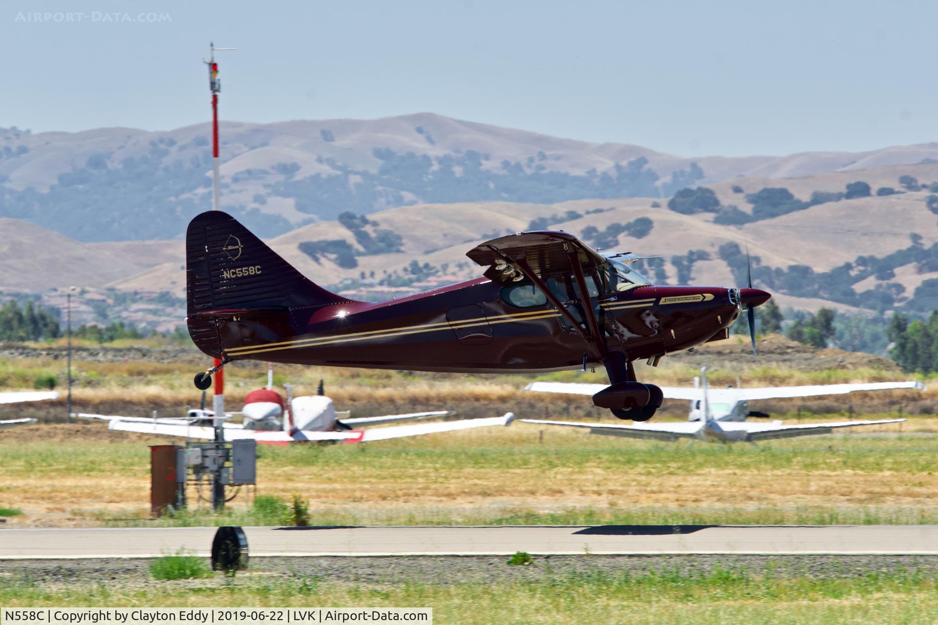 N558C, 1947 Stinson 108-3 Voyager C/N 108-3558, Livermore Airport California 2019.