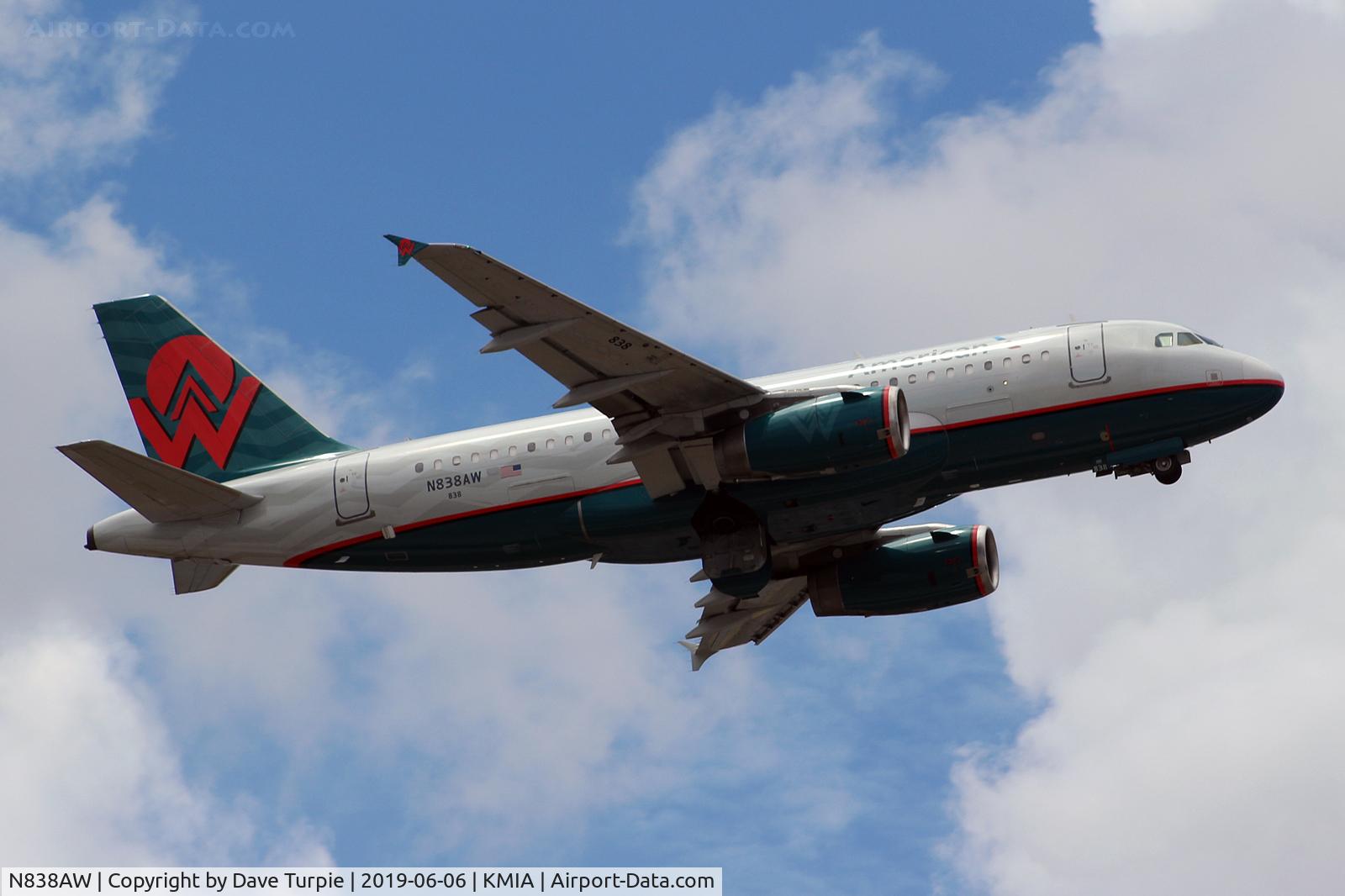 N838AW, 2005 Airbus A319-132 C/N 2615, America West colours.