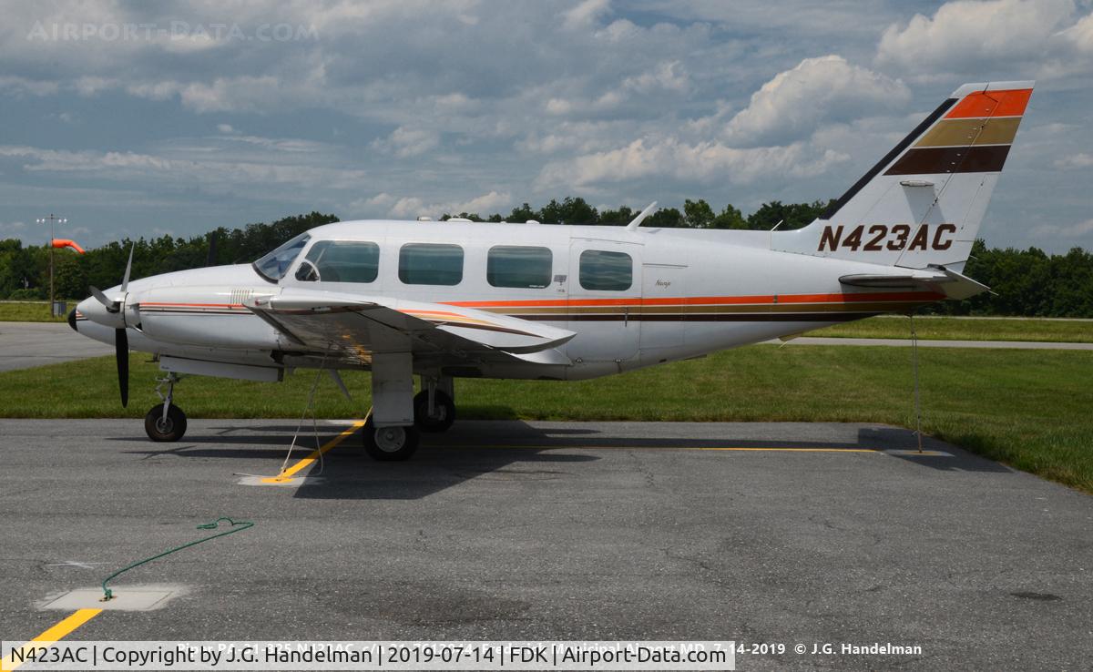 N423AC, 1976 Piper PA-31-325 Navajo C/R C/N 31-7612044, At Frederick MD.