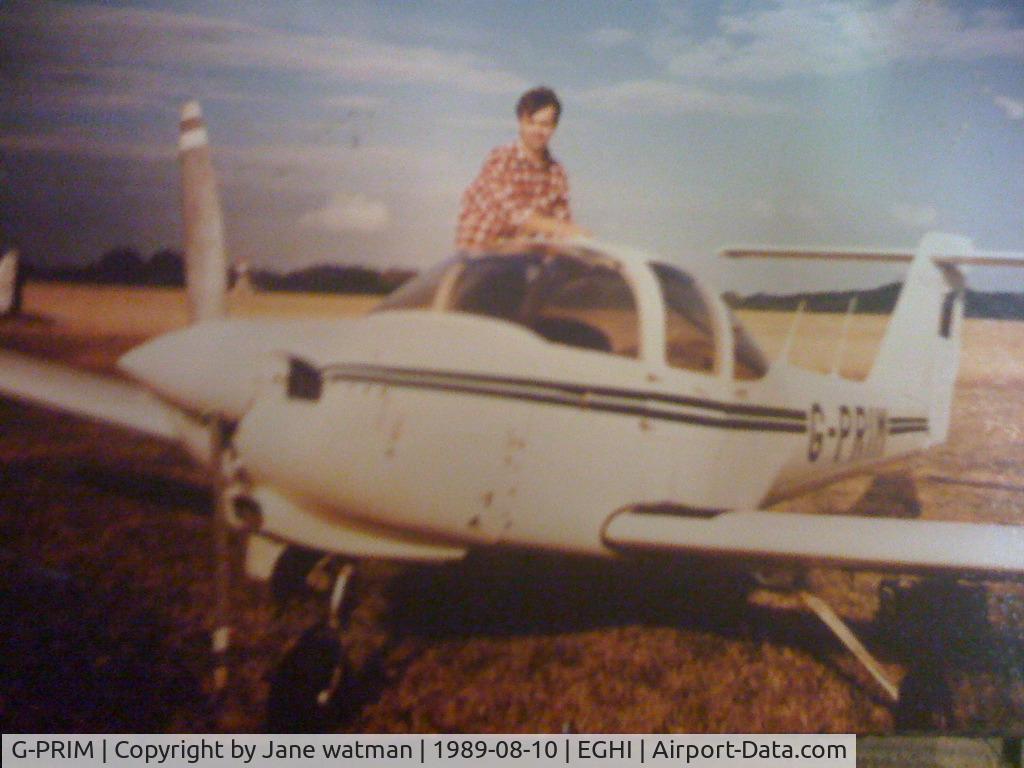 G-PRIM, 1978 Piper PA-38-112 Tomahawk Tomahawk C/N 38-78A0669, southampton airport Uk after returning from lovely afternoon at sandown IOW. This was a lovely fun aircraft, very economical, I shared it with 5 others for hours building.