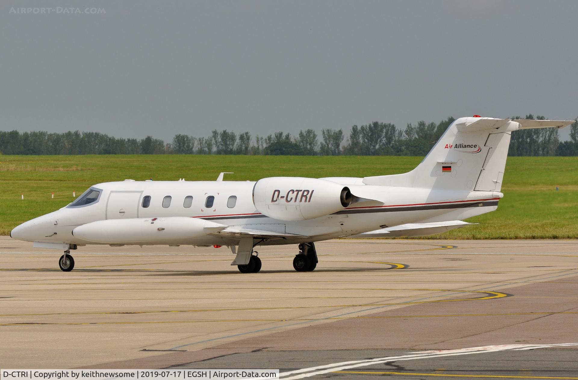 D-CTRI, 1980 Learjet 35A C/N 35A-346, Arriving at Norwich from Vienna.