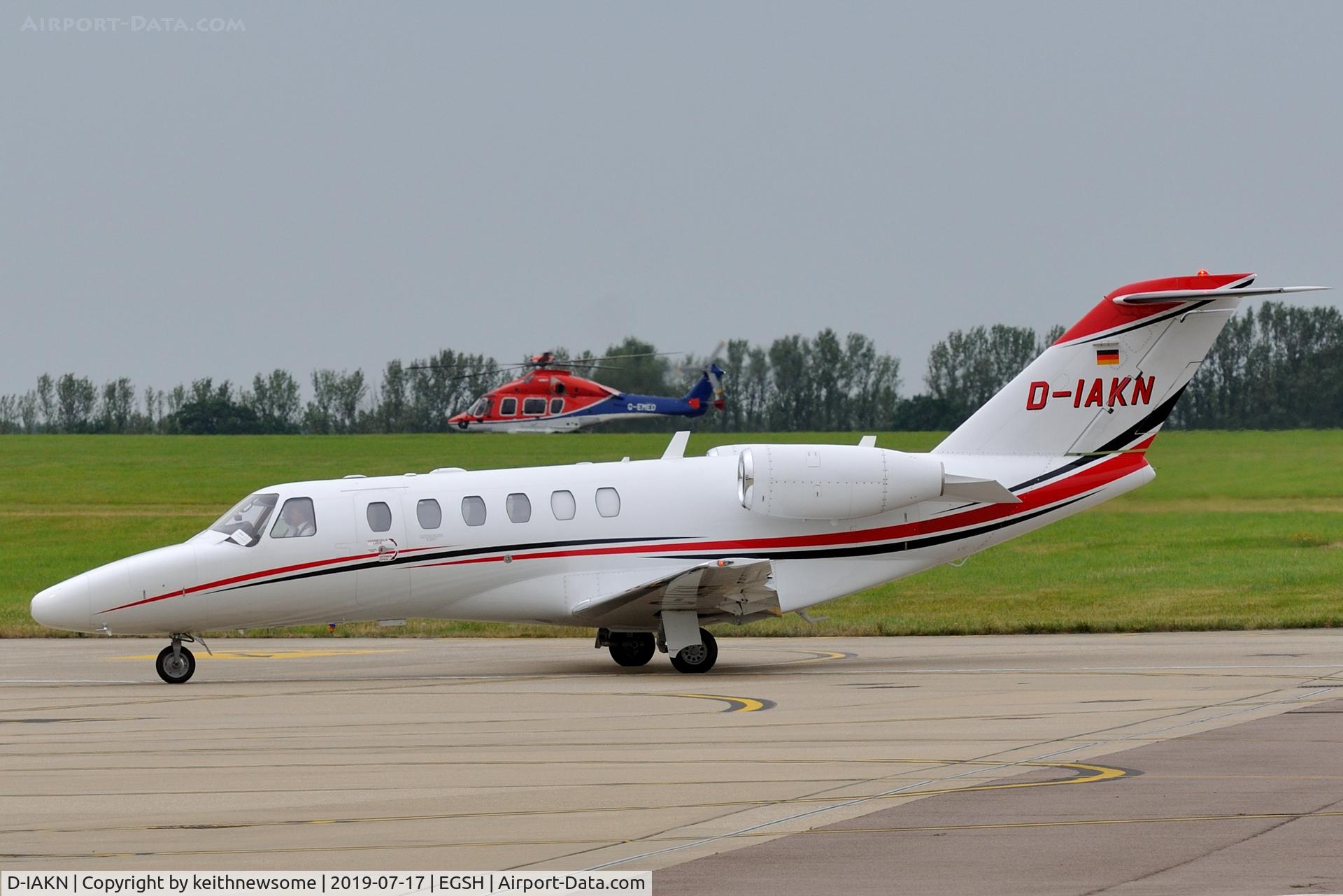 D-IAKN, 2007 Cessna 525A CitationJet CJ2+ C/N 525A-0367, Arriving at Norwich from Paderborn.