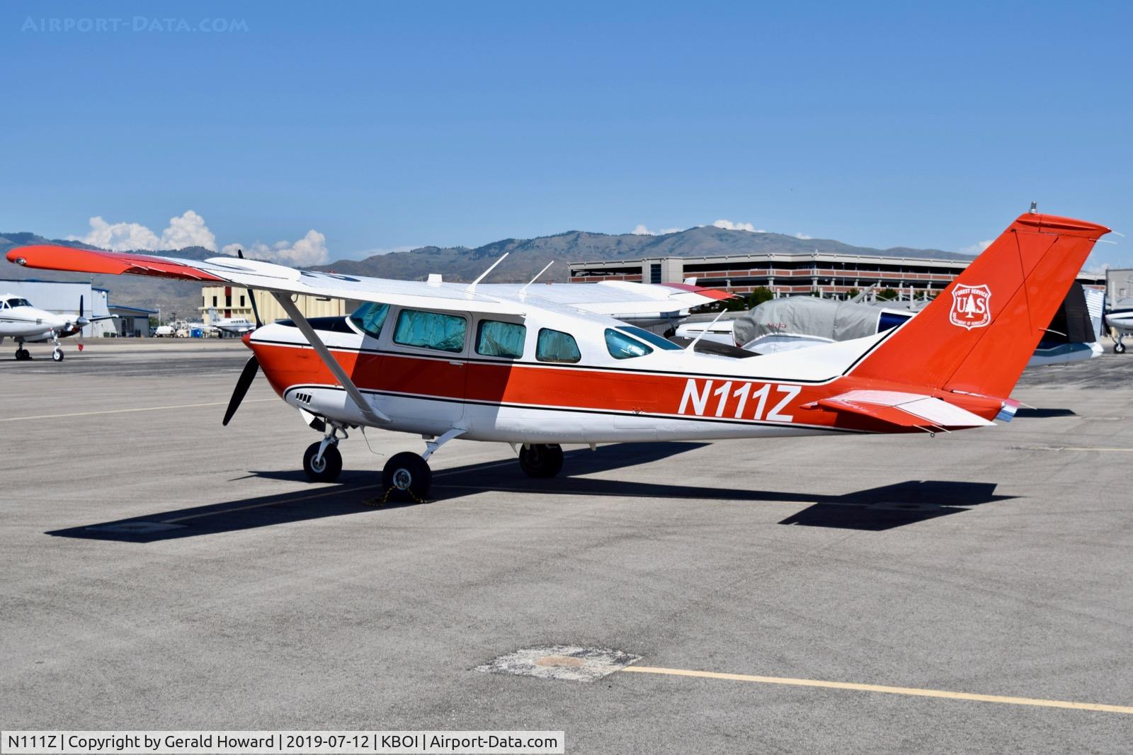 N111Z, Cessna TU206F Turbo Stationair C/N U20602919, Parked on the north GA ramp.
