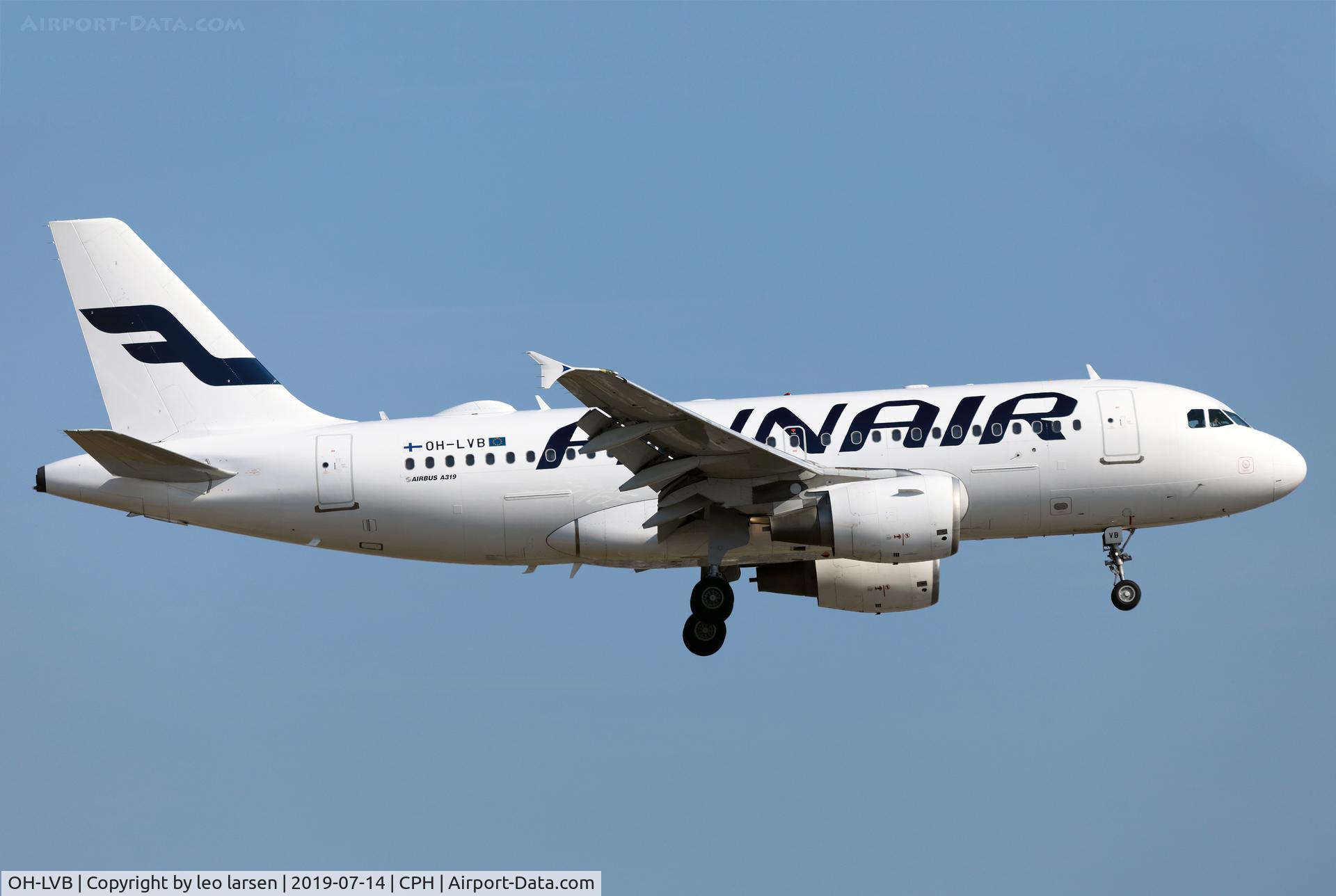 OH-LVB, 1999 Airbus A319-112 C/N 1107, Copenhagen 14.7.2019 L/D R-22L