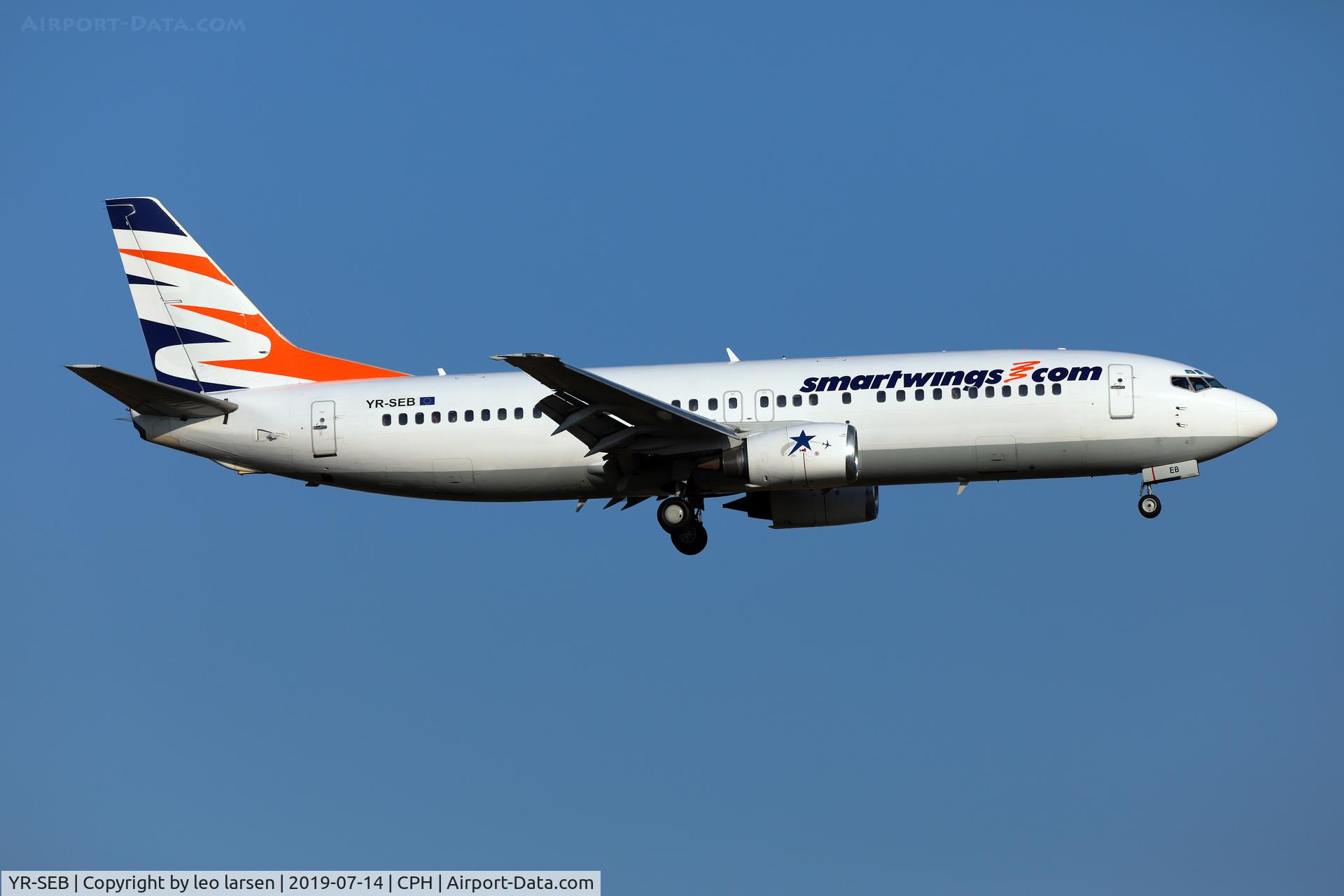 YR-SEB, 1991 Boeing 737-484 C/N 25361, Copenhagen 14.7.2019 L/D R-22L