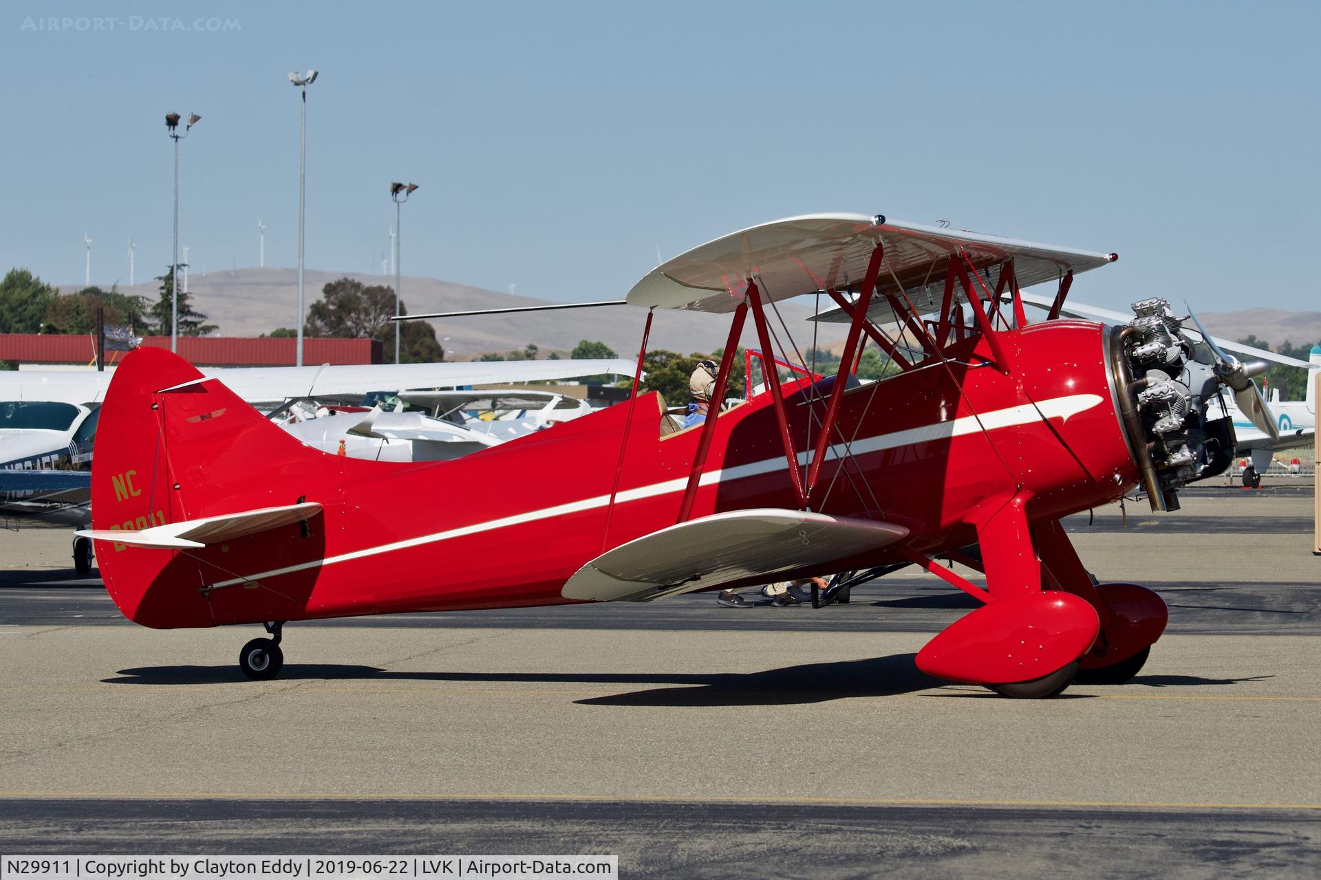 N29911, 1940 Waco UPF-7 C/N 5408, Livermore Airport California 2019.